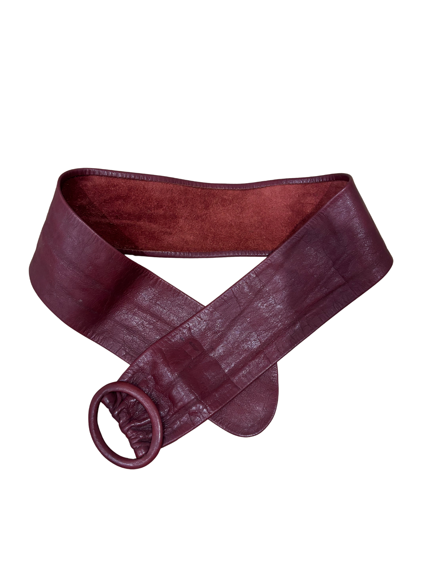 Dark Red Leather Belt