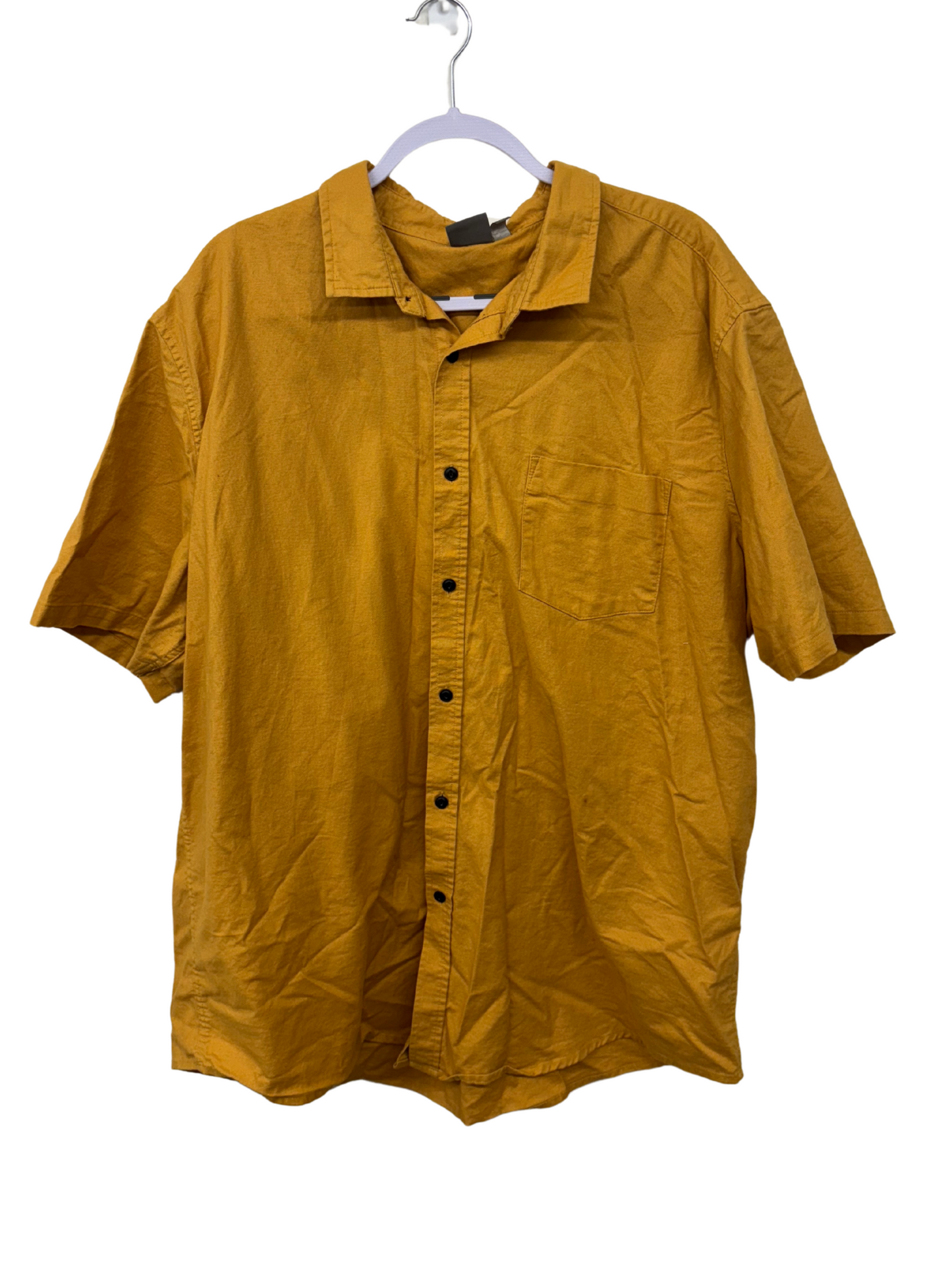 Yellow Short Sleeve Button Up Shirt