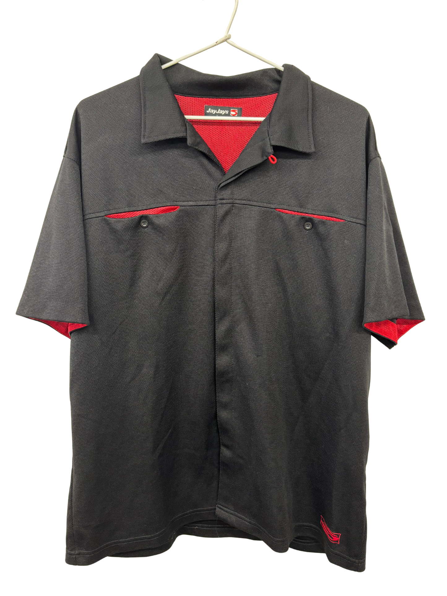 00s Black Short Sleeve Button Up Shirt