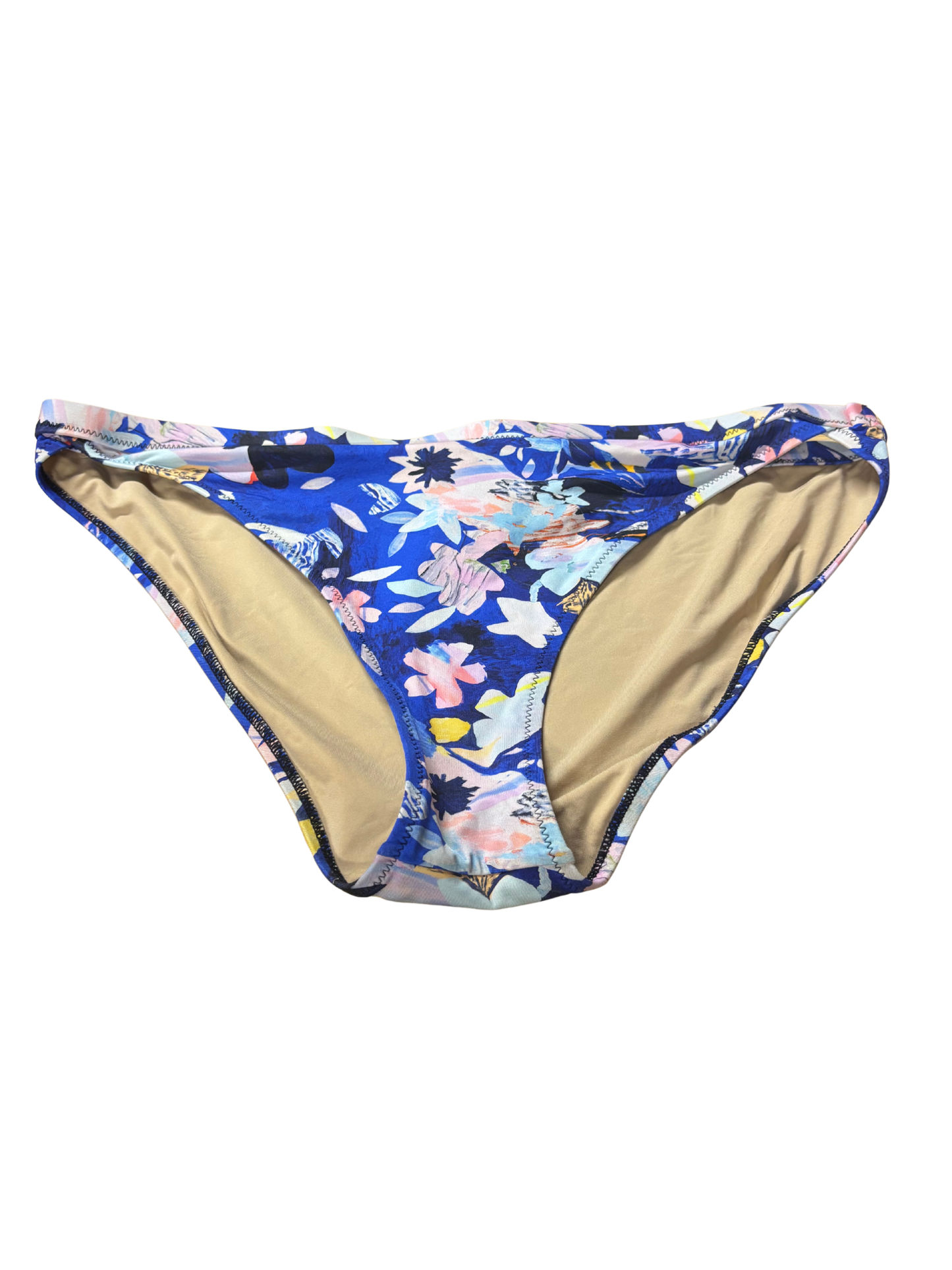 Blue & Multicolour Floral Print Bikini Bottoms