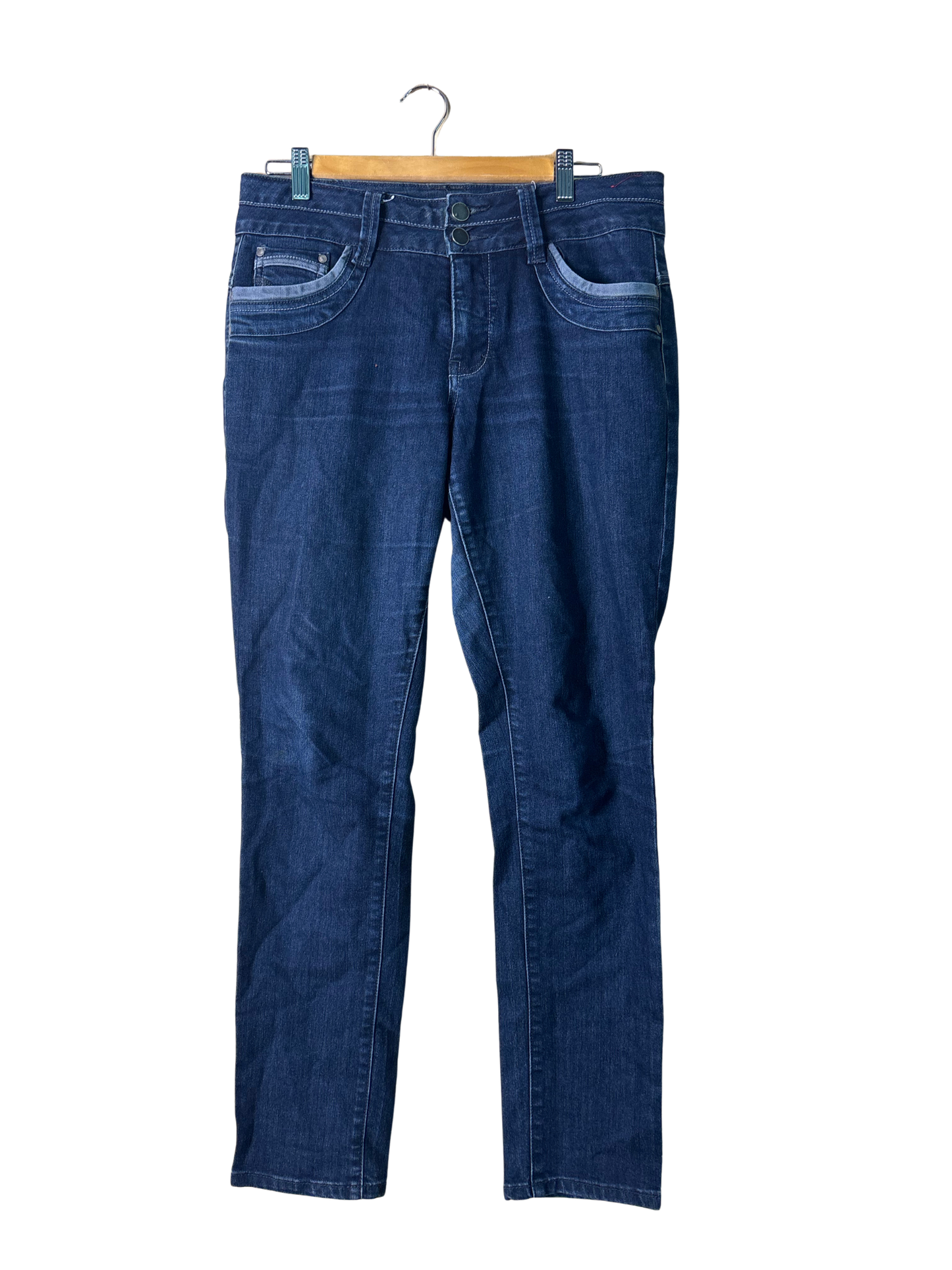 00s Dark Blue Denim Low Rise Fitted Jeans