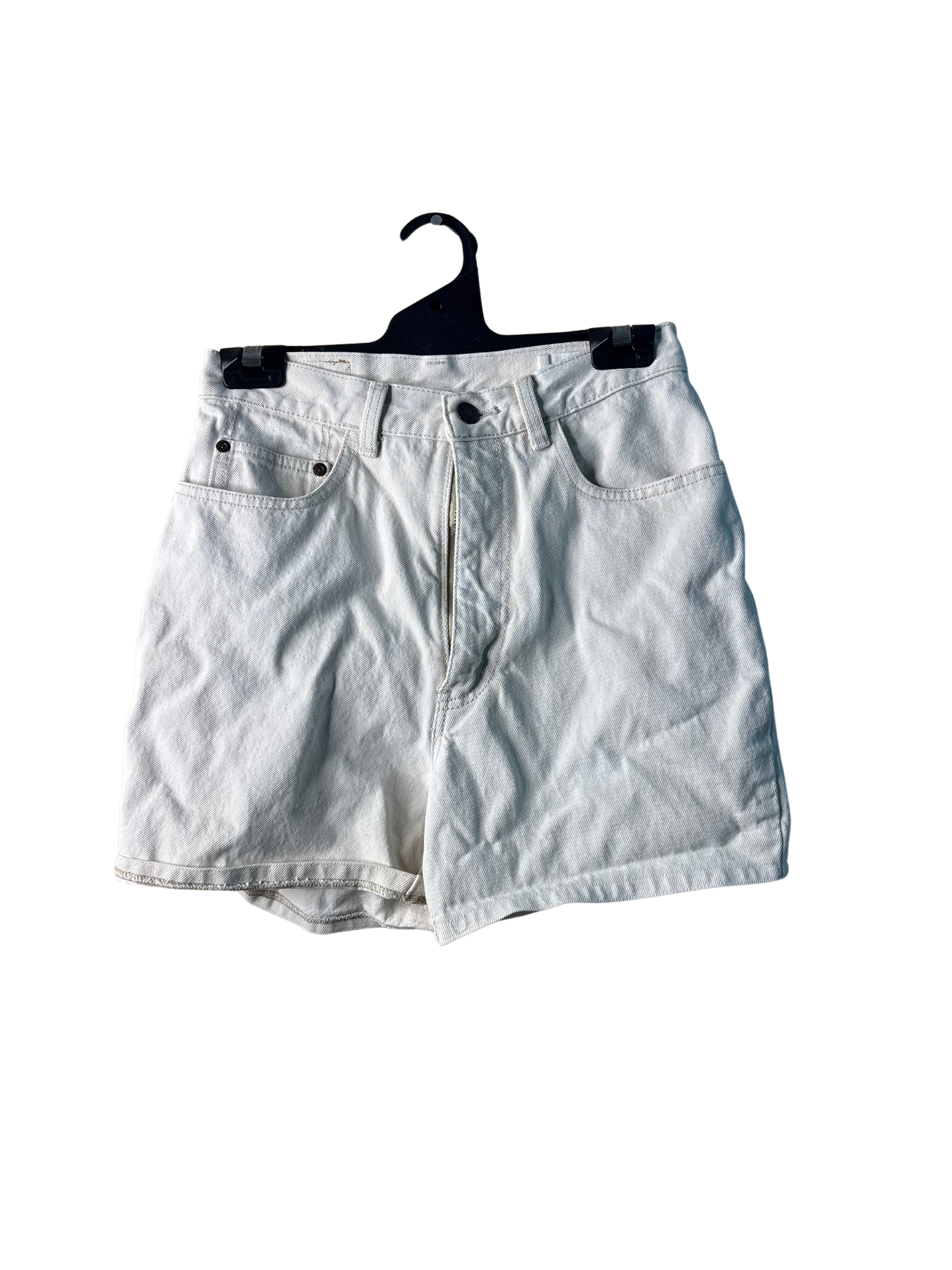 Vintage Cream Highwaisted Denim Shorts