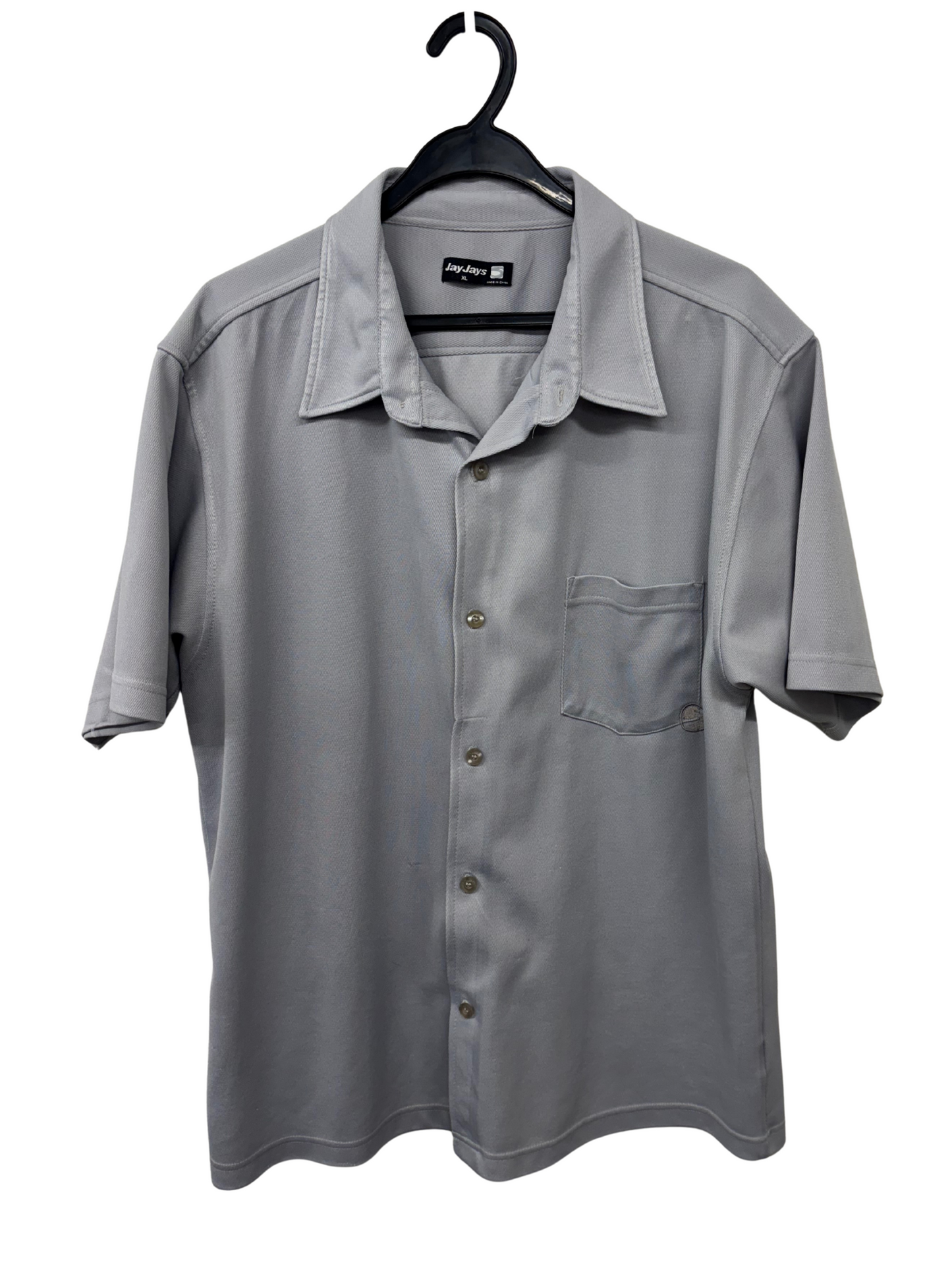 00s Light Grey Short Sleeve Button Up Shirt