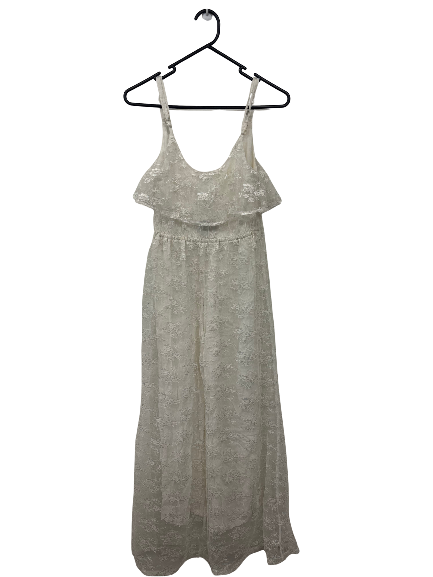 White Lace Strappy Jumpsuit