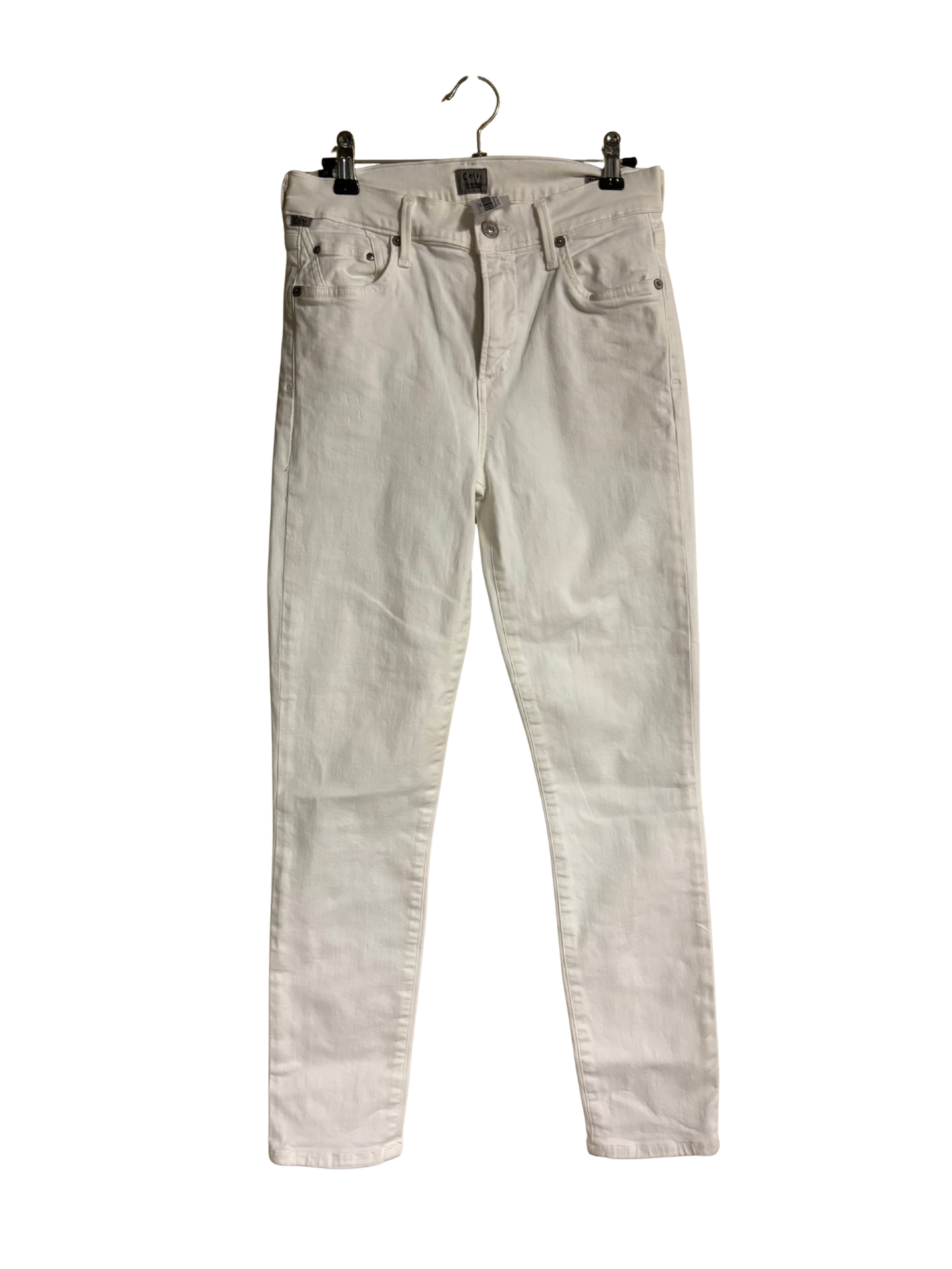 White High Rise Cropped Skinny Jeans