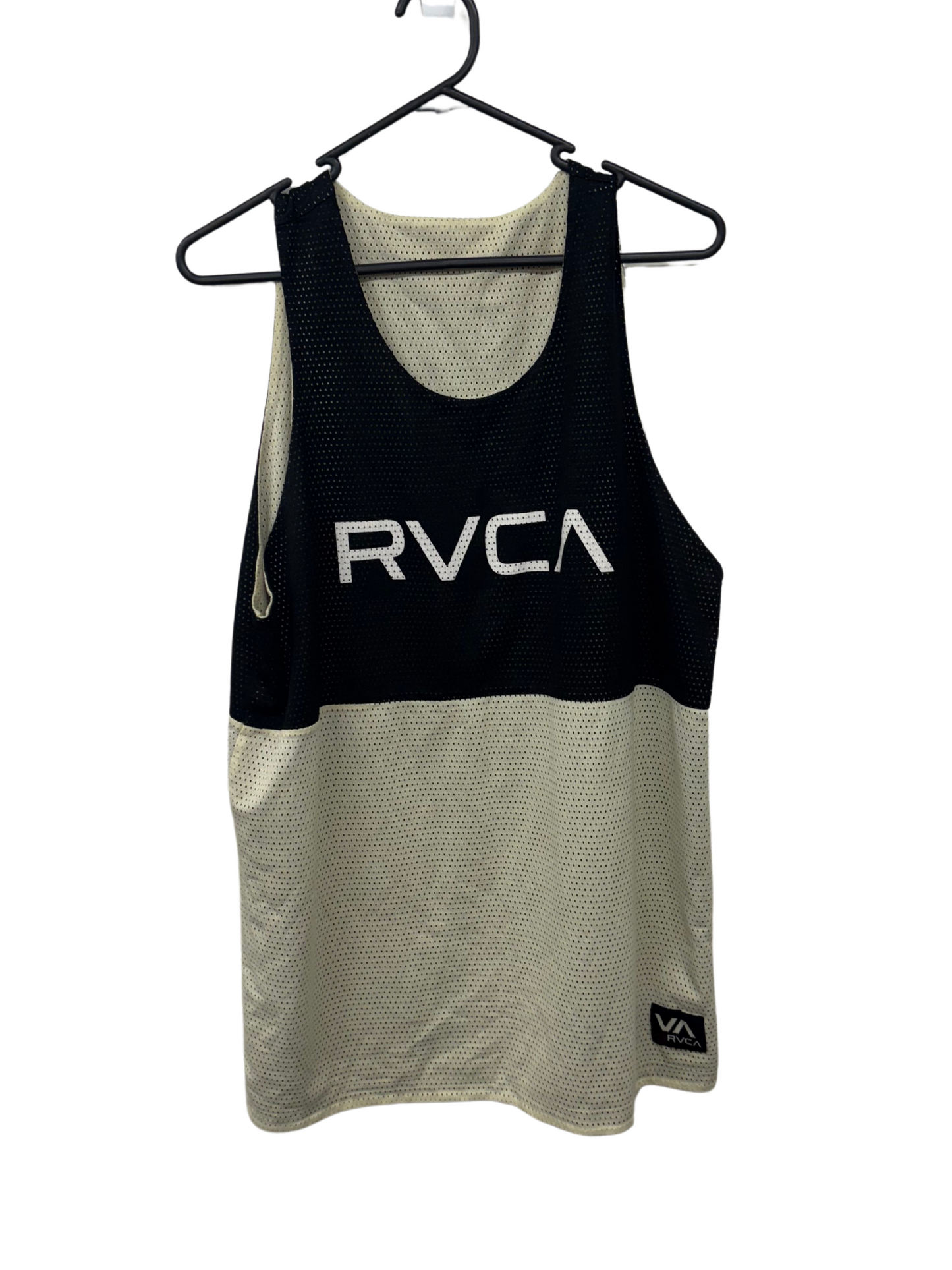 Black & Cream Sleeveless Mesh Singlet