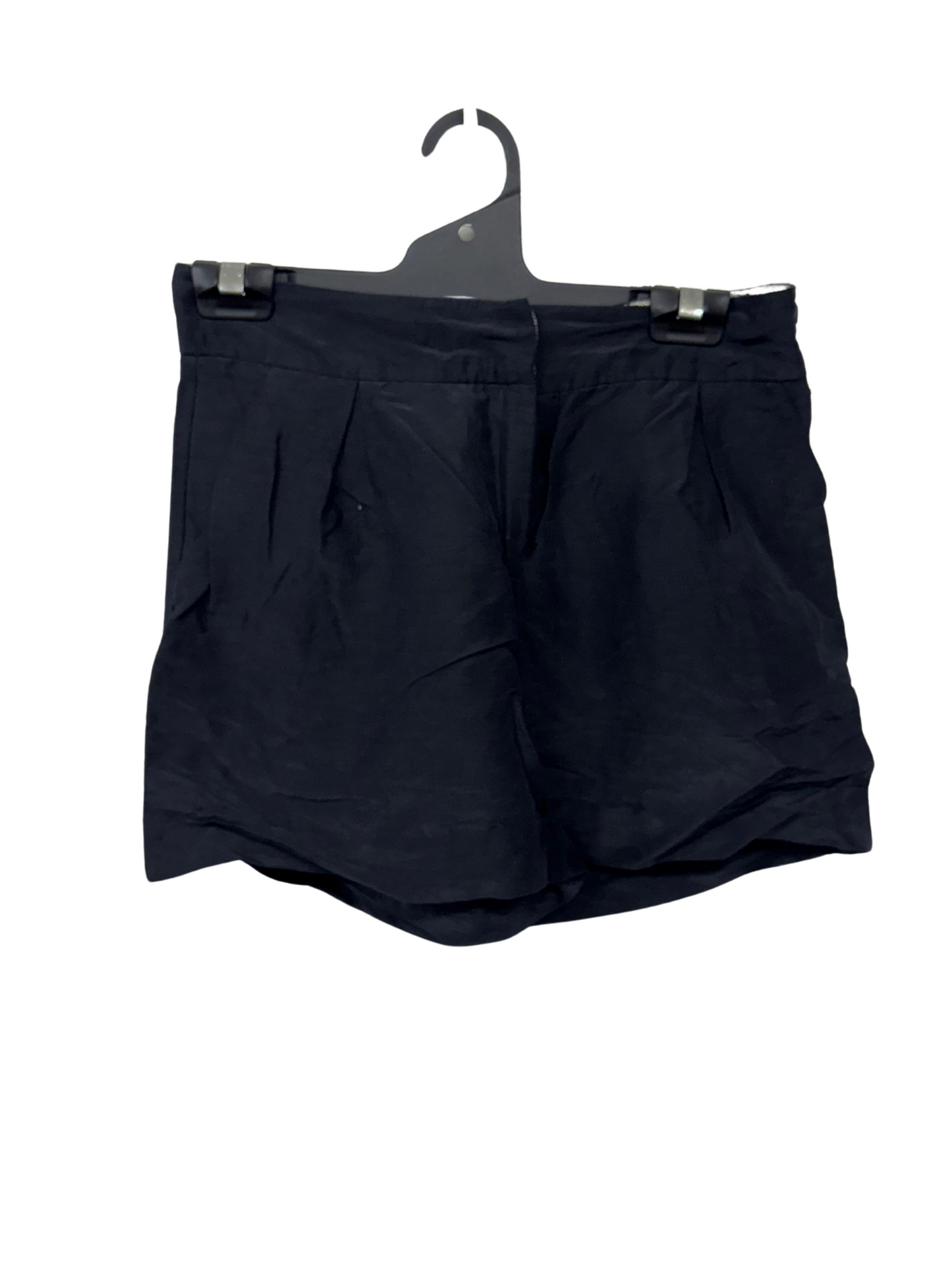 Black Rolled Hem Mid-Rise Shorts