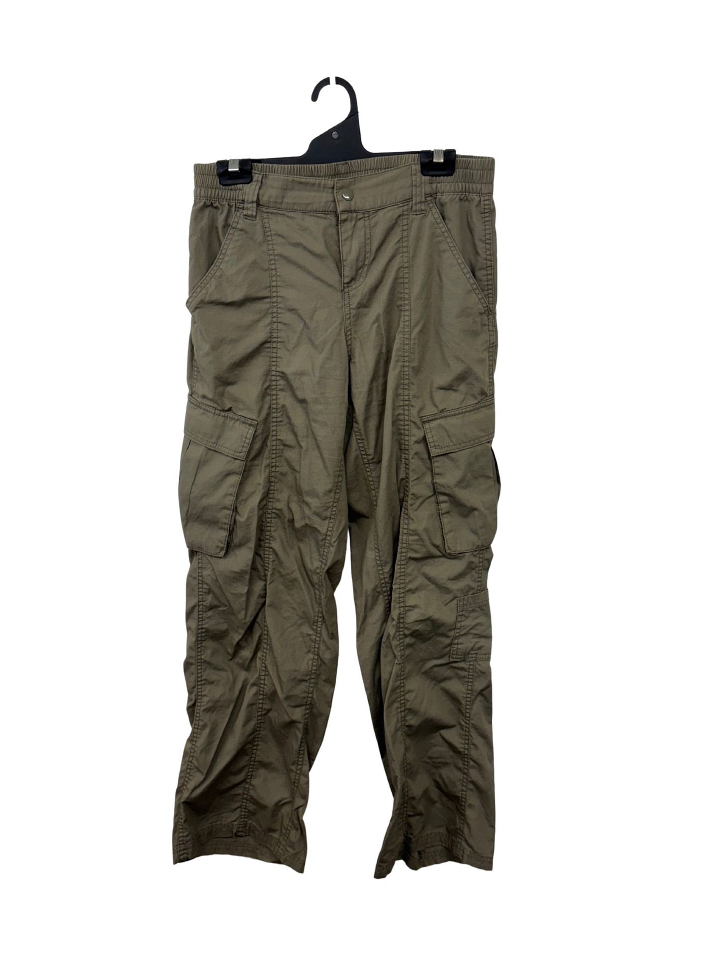 Khaki Green Ruched Cargo Pants