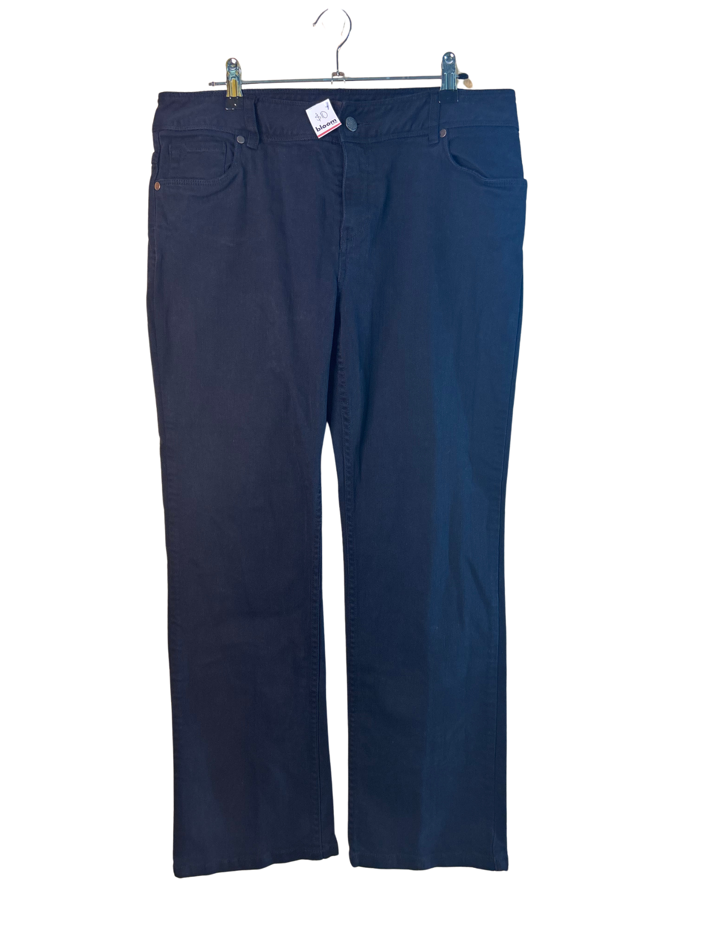 Black Mid-Rise Straight Leg Denim Jeans