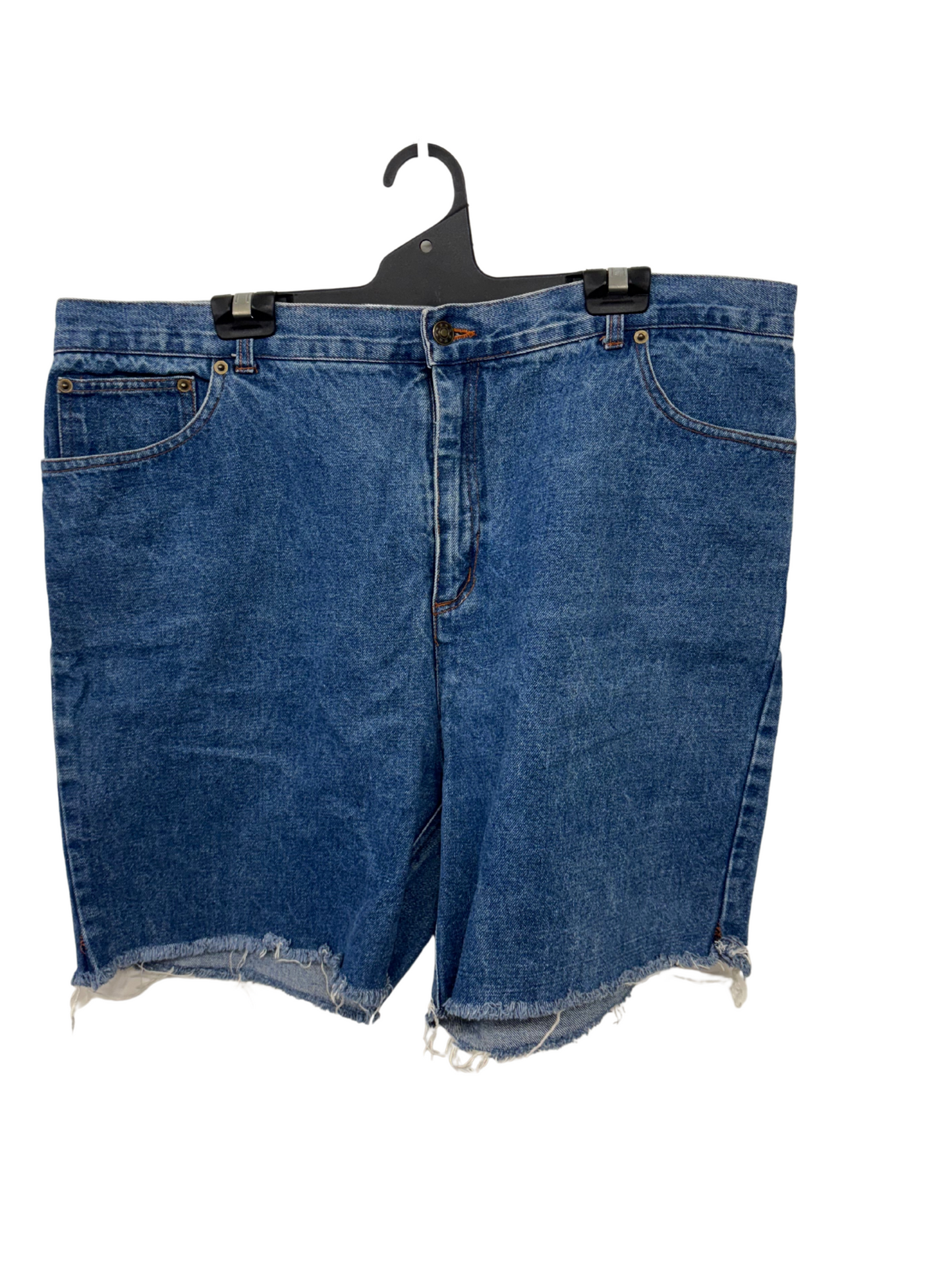 Vintage Blue Denim Highwaisted Raw Hem Shorts