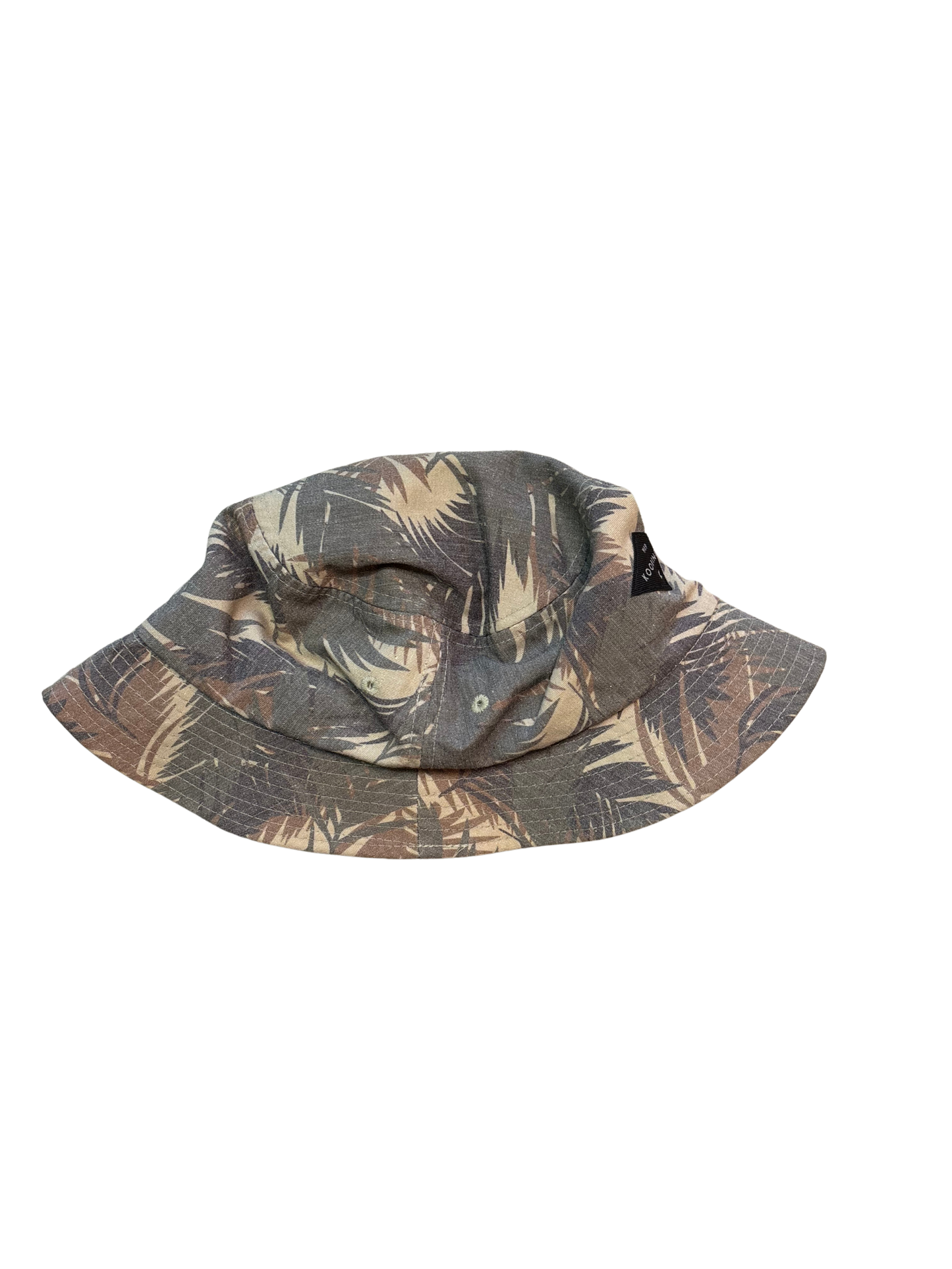 Green & Brown Palm/Camo Print Bucket Hat