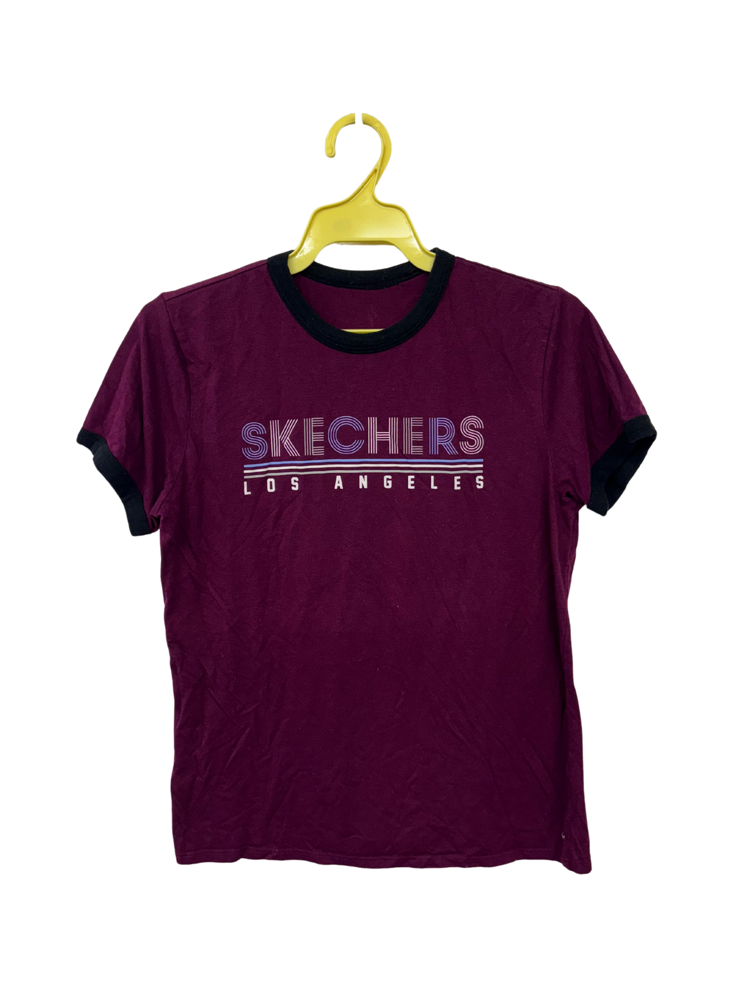 Purple Fitted Short Sleeve T Shirt with White Text