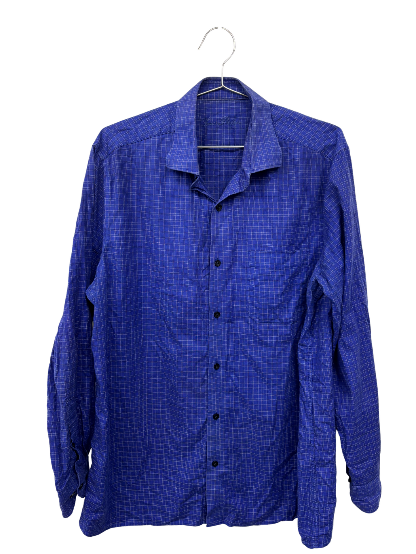 Blue & White Long Sleeve Button Up Shirt