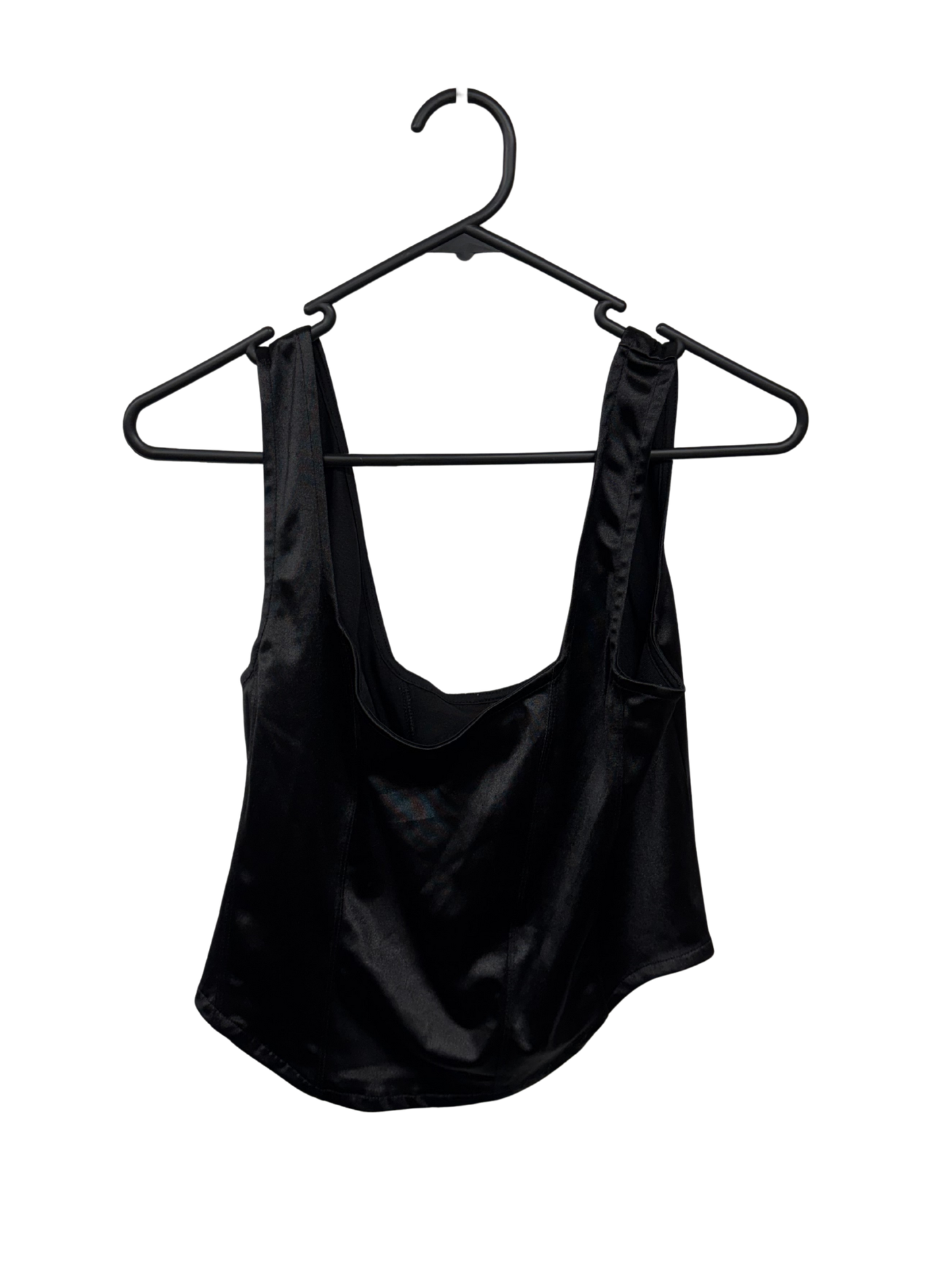 Black Shiny Stretchy Corset Style Top