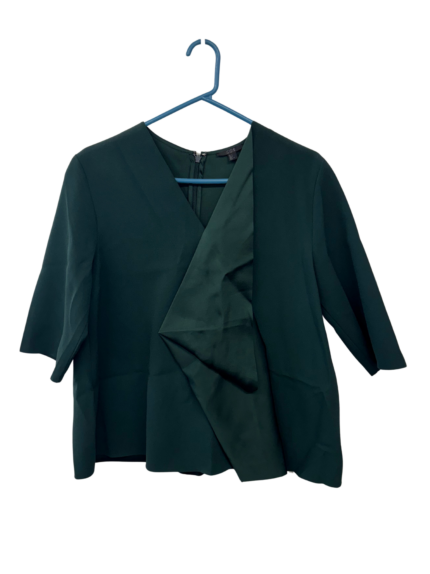 Dark Green Short Sleeve Asymmetrical Top