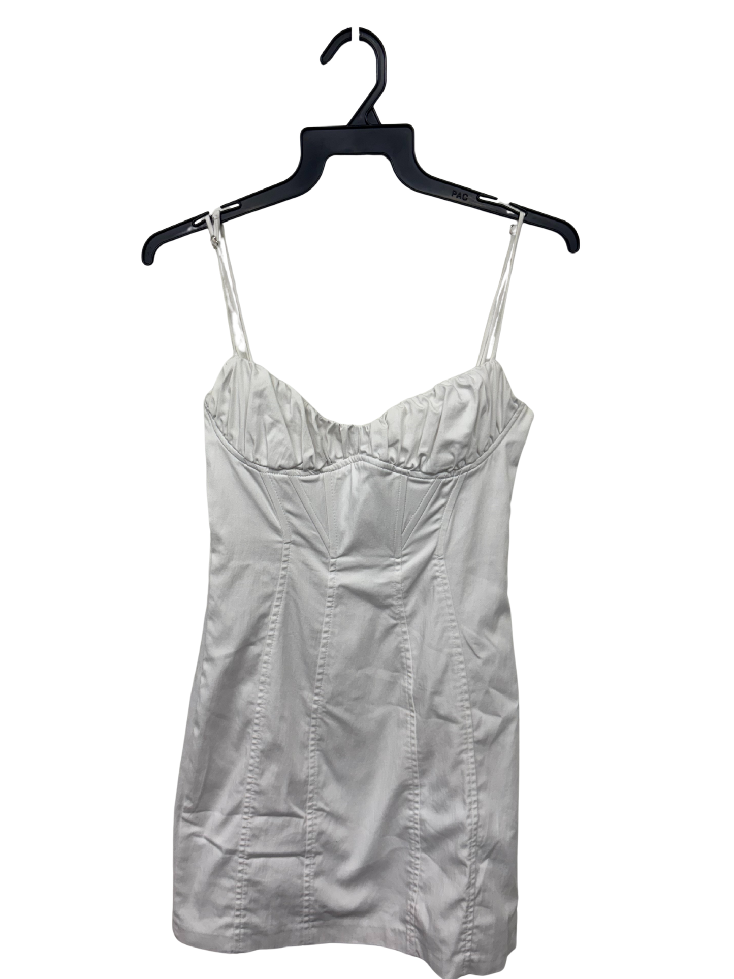 White Thin Strap Short Dress with Boning