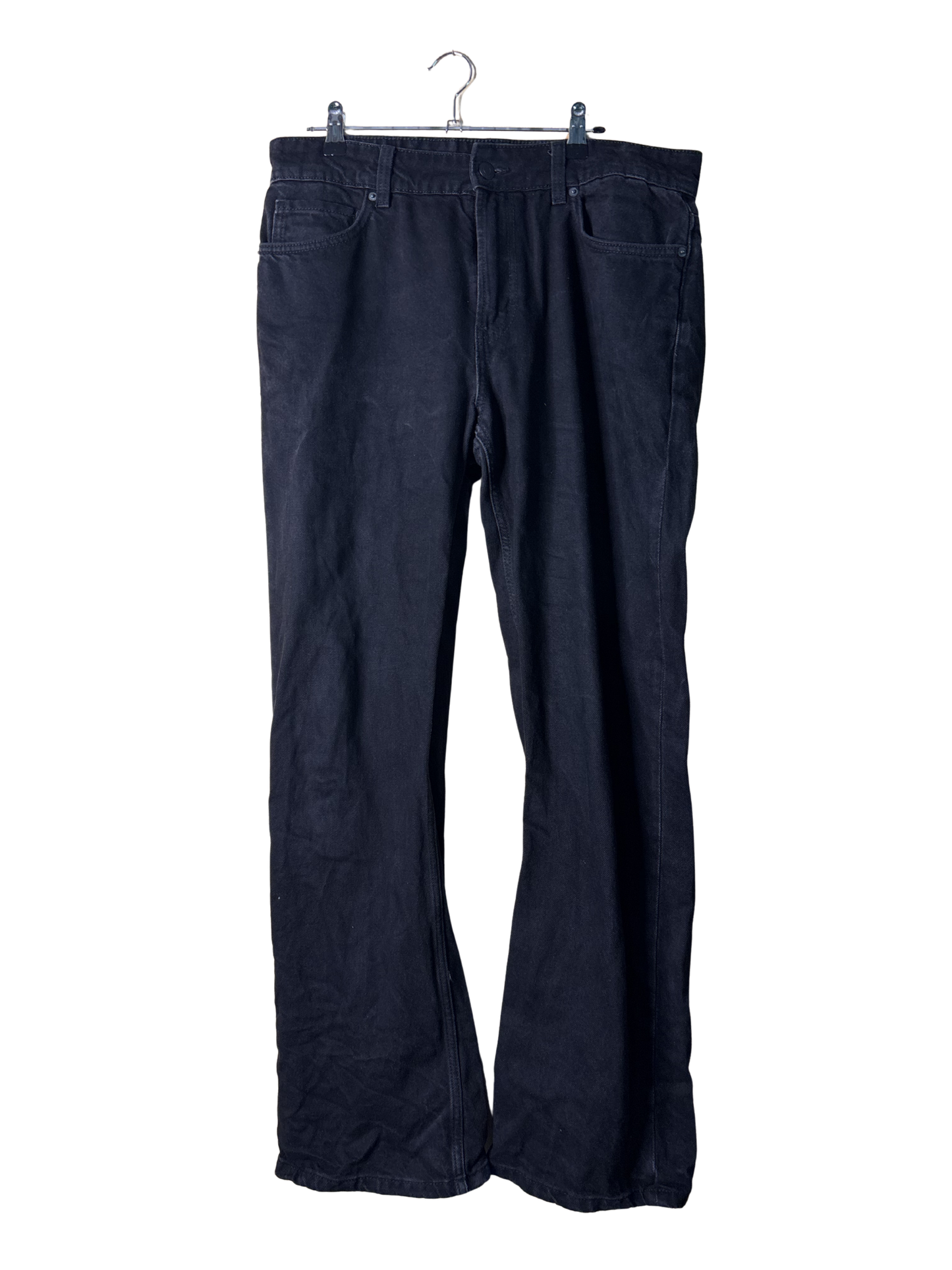 Black Mid-Rise Straight Leg Jeans