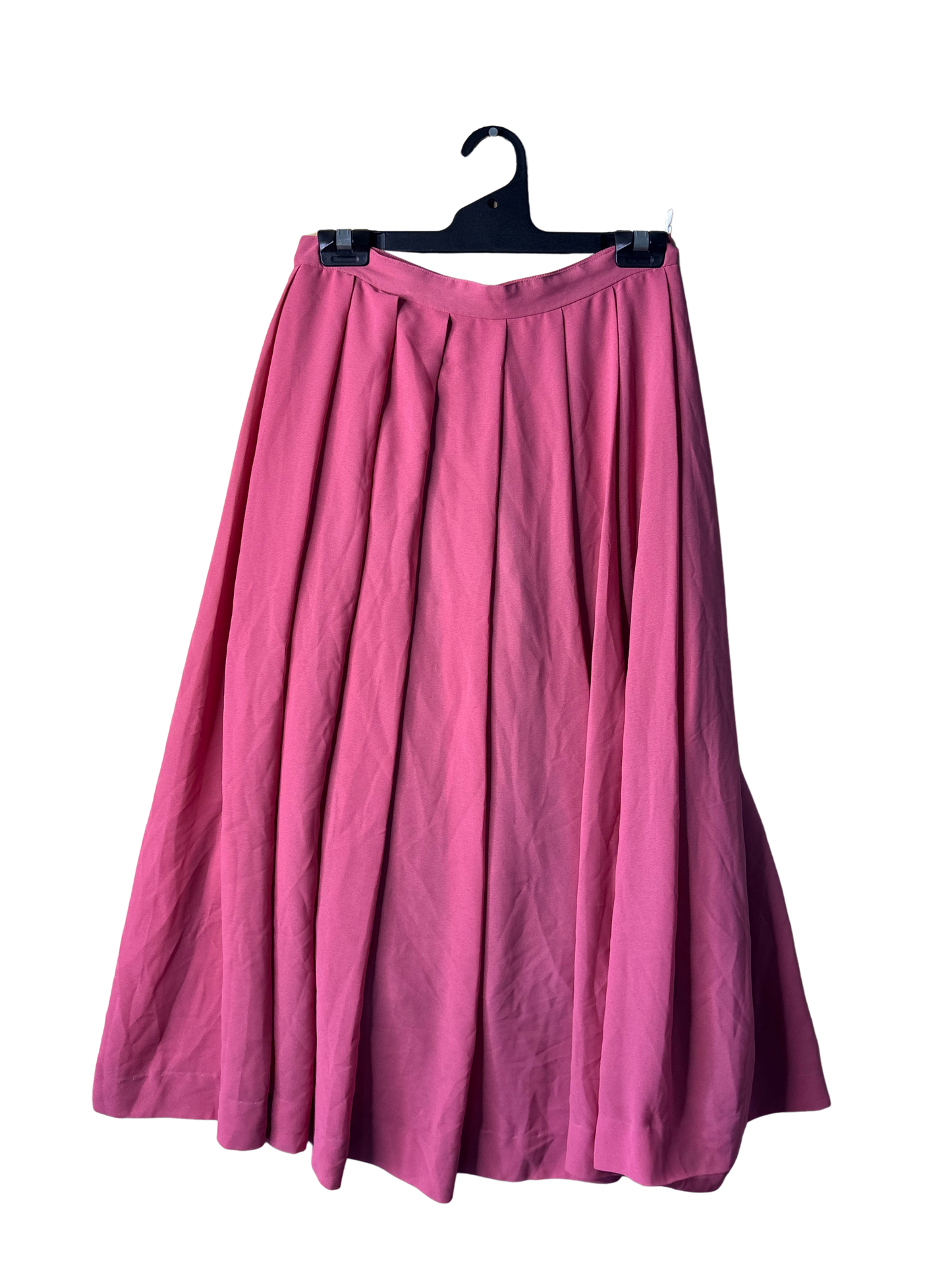 Vintage Hot Pink Pleated Midi Skirt