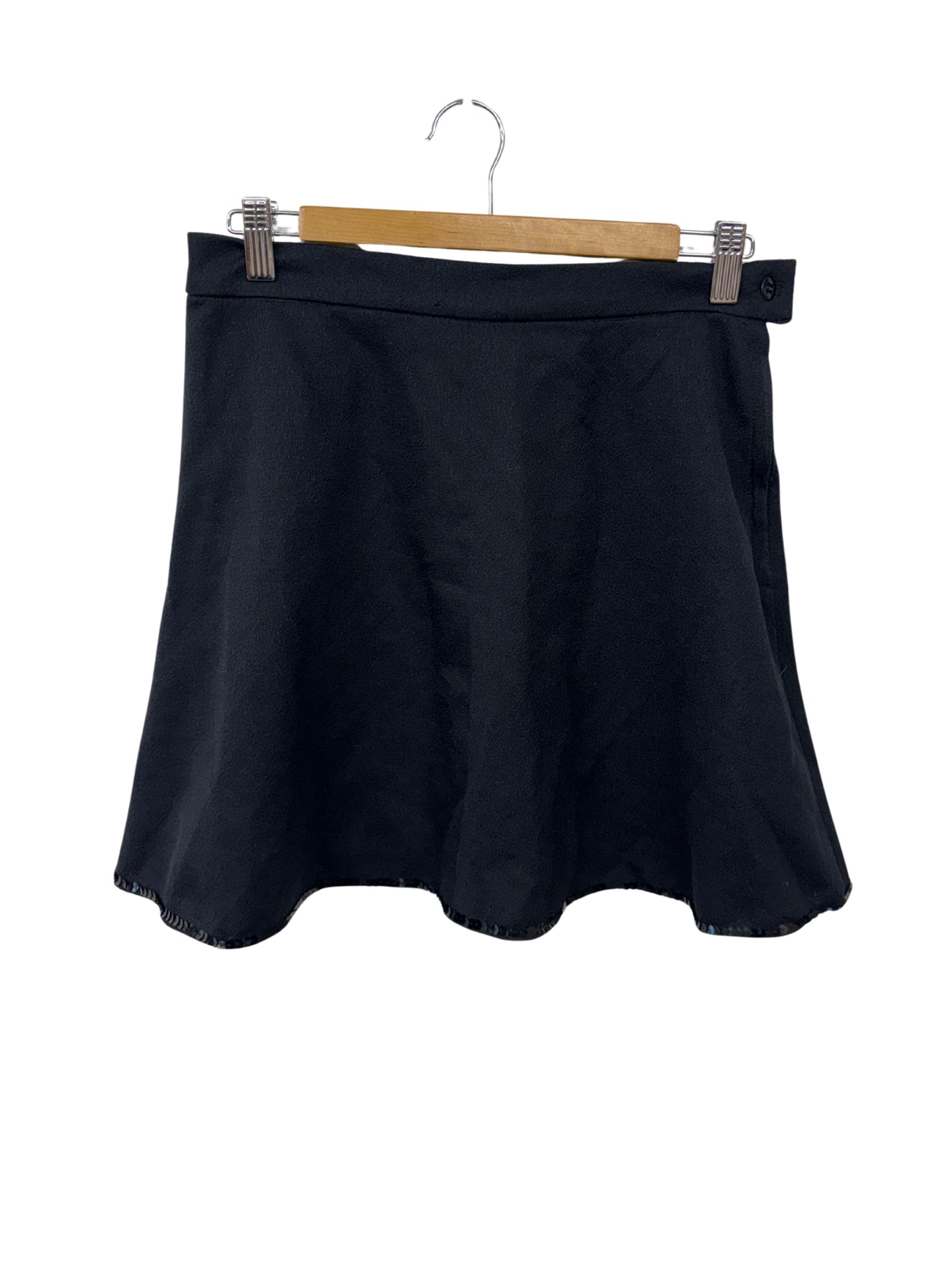 Vintage Black Circle Mini Skirt with Sequins