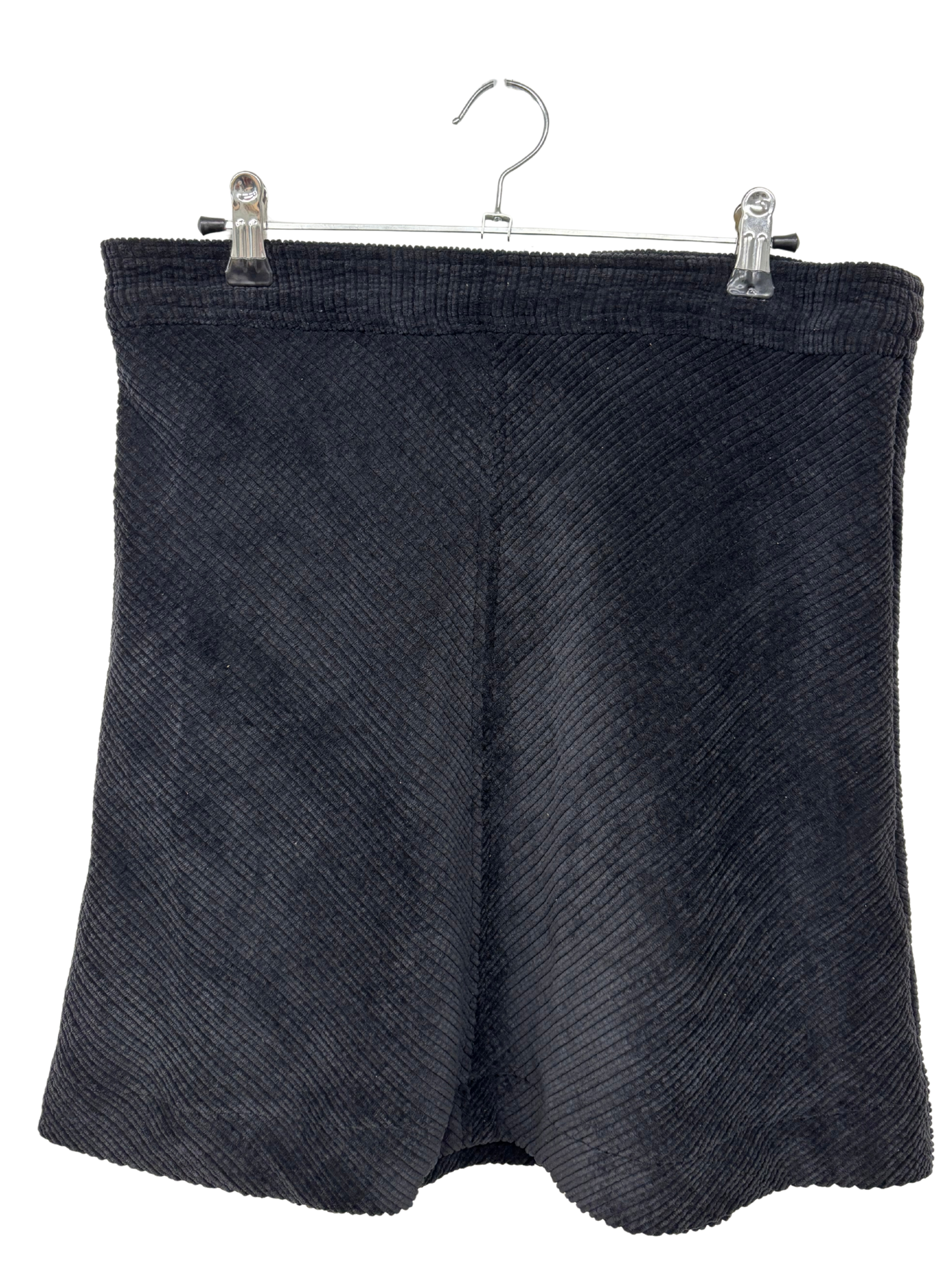 Black Corduroy High Waisted Short Skirt