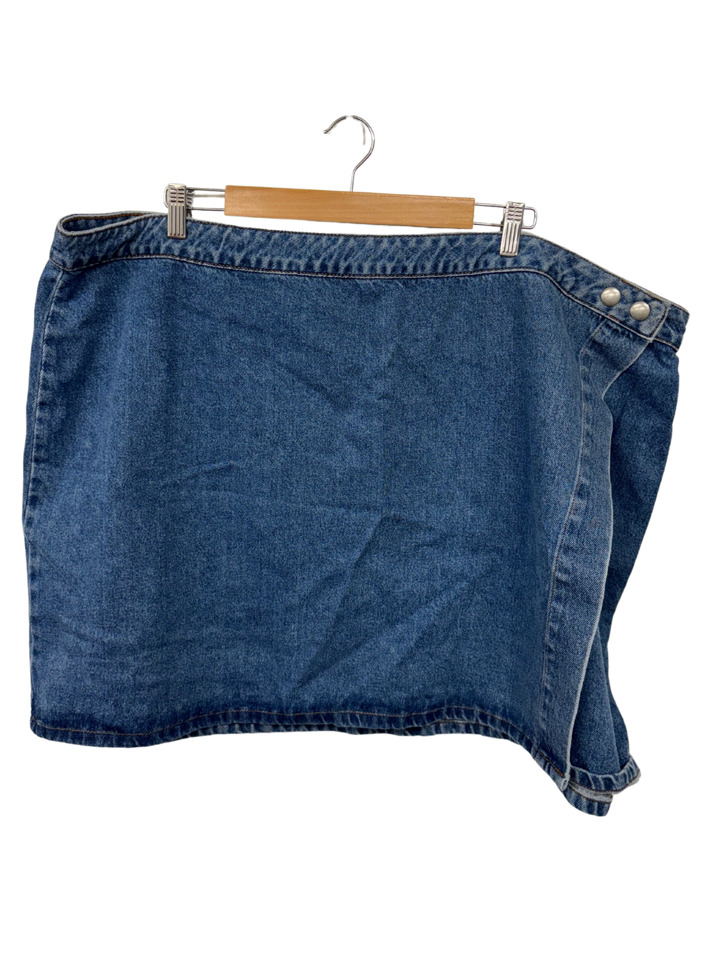 Blue Denim Wrap Short Skirt