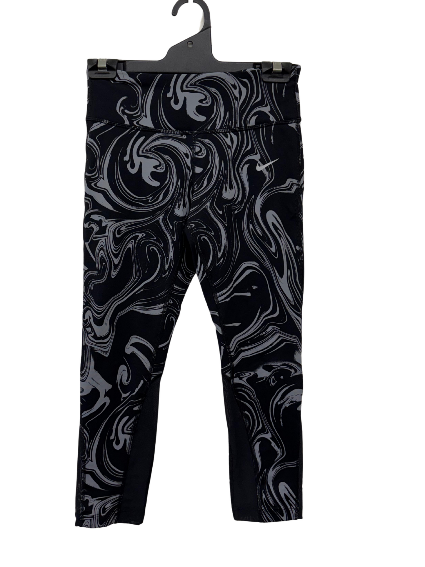 Black & Grey Marble 3/4 Mid Rise Exercise Tights