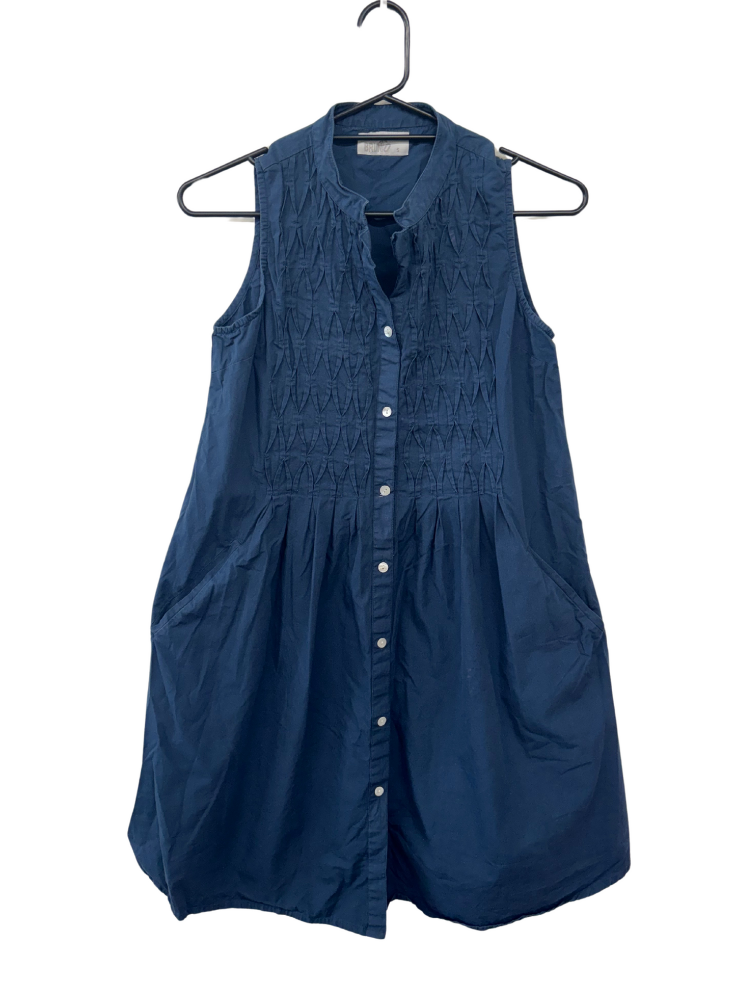 Dark Blue Sleeveless Knee Length Dress
