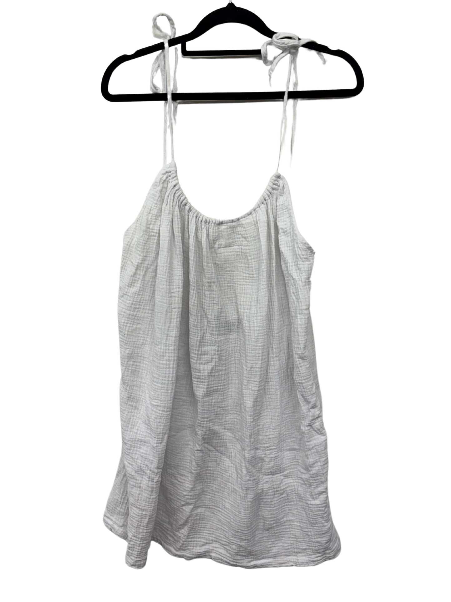 White Thin Strap Short Dress with Adjustable Straps