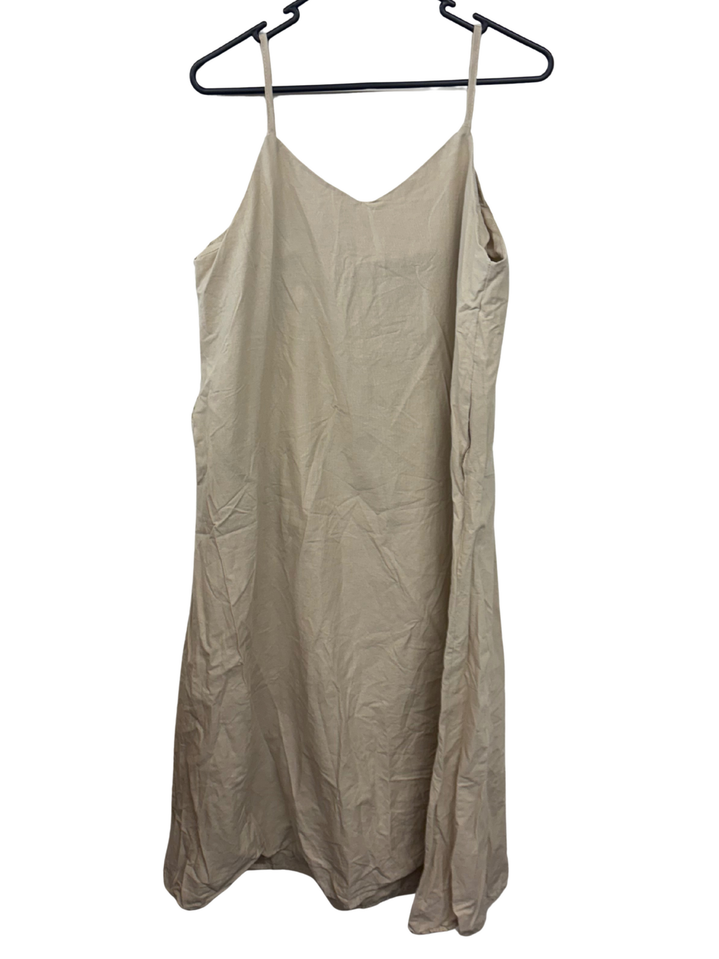 Beige Strappy Midi Dress