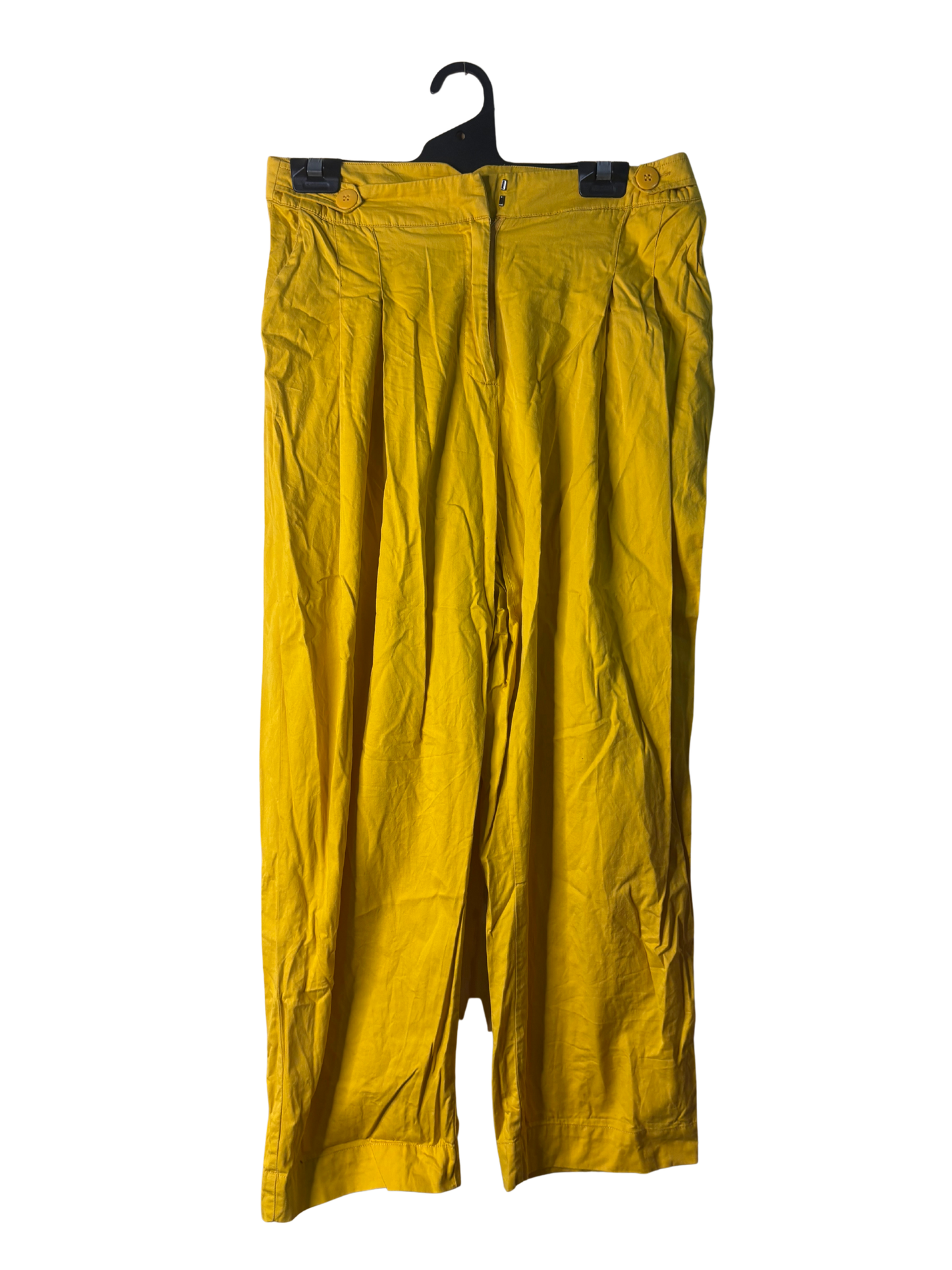 Yellow Highwaisted Tapered Ankle Length Pants