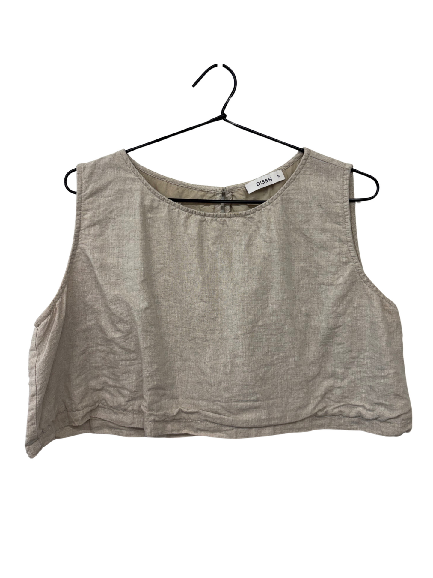 Beige Sleeveless Cropped Top