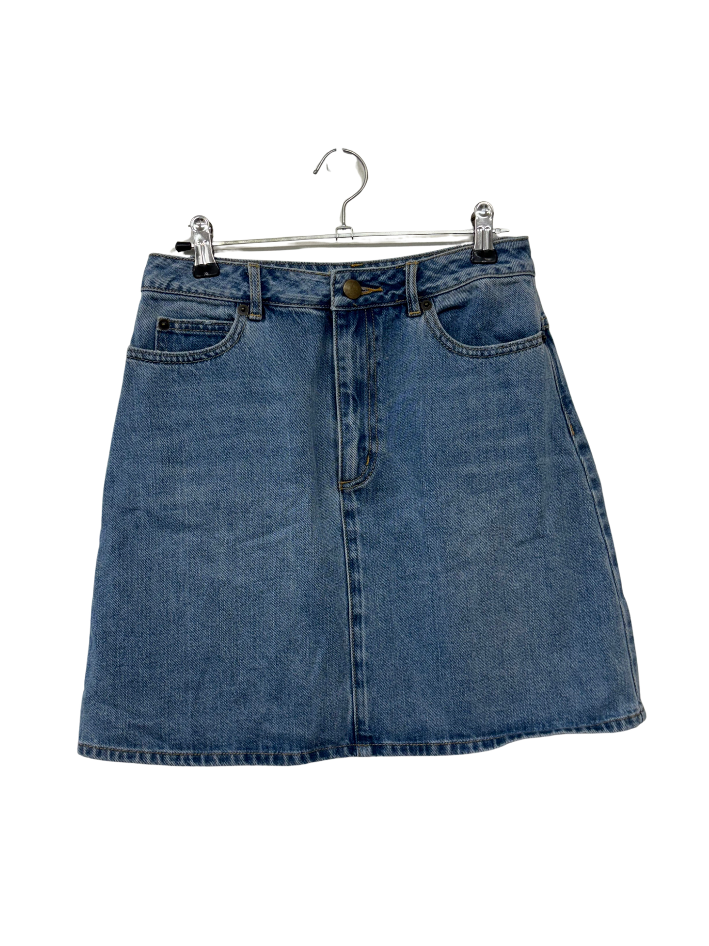 Blue High Waisted Short Denim Skirt