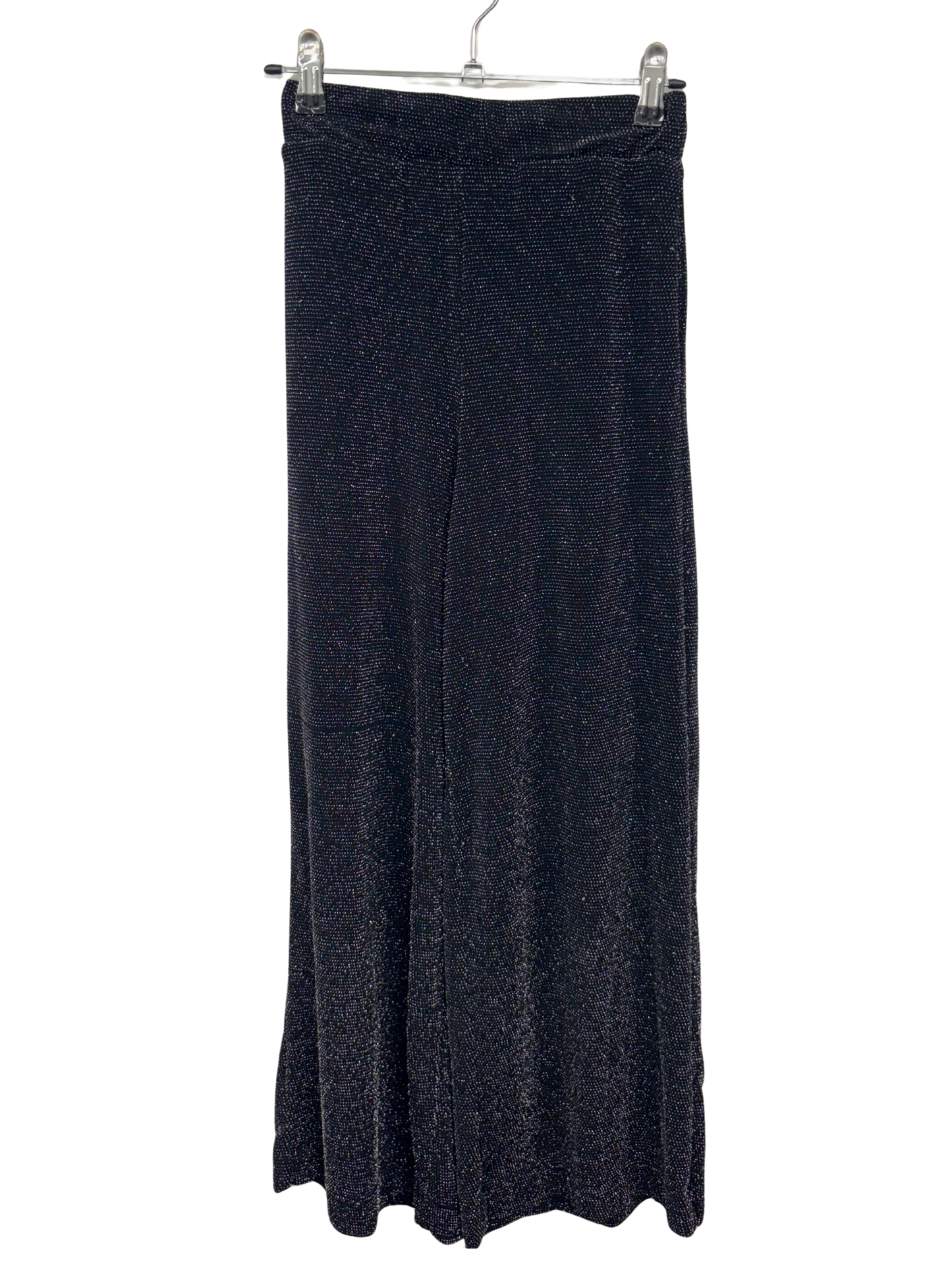 Black Sparkly High Waisted Wide Leg Pants