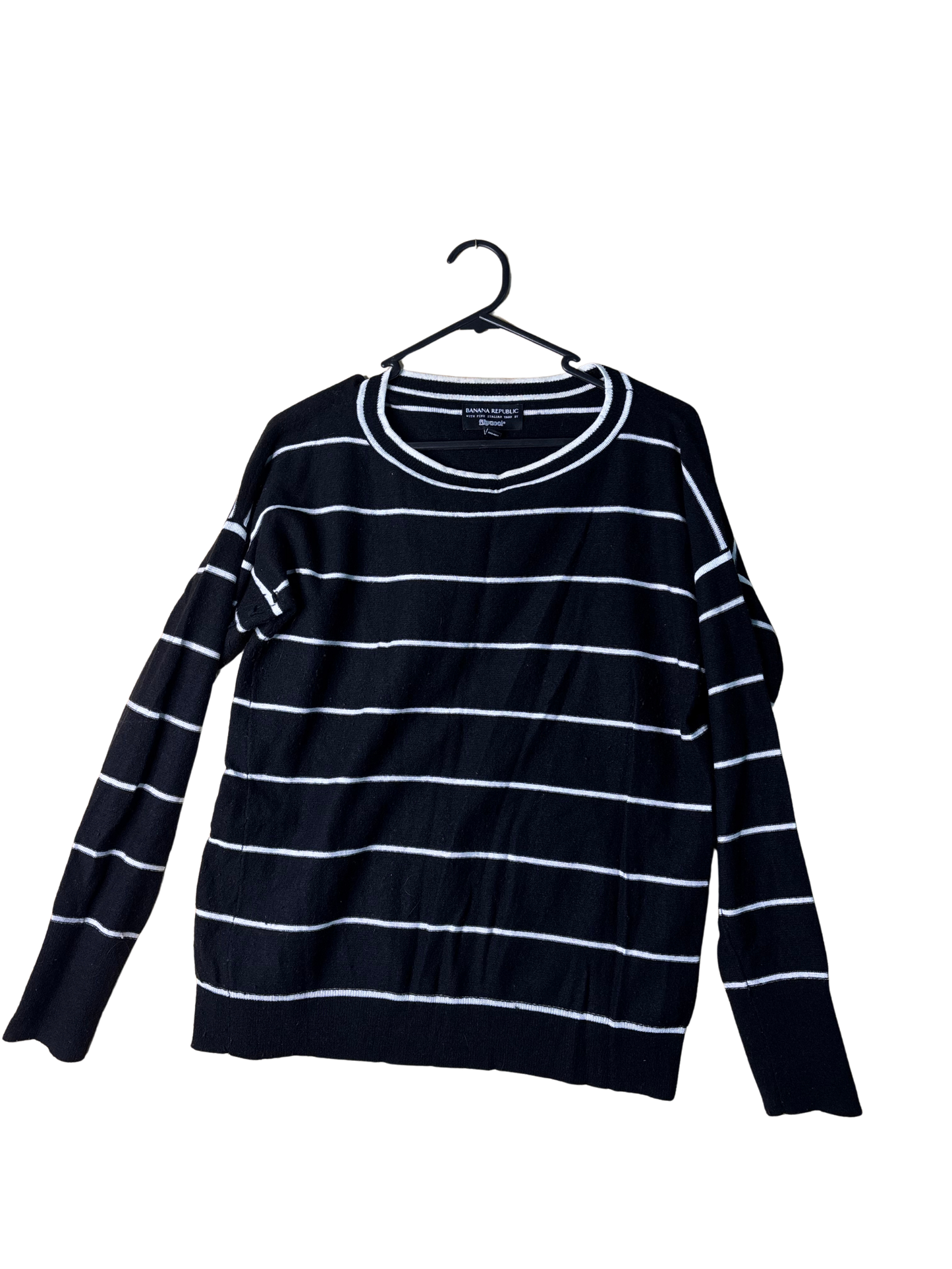 Black & White Stripe Knit Jumper
