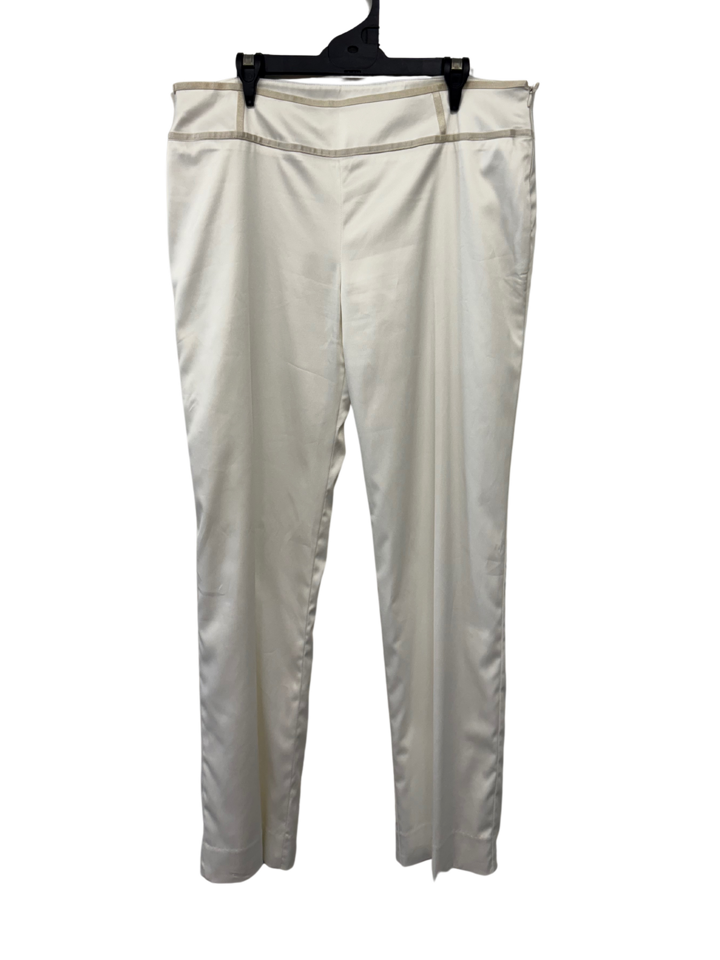 Vintage White Low Rise Straight Leg Pants with Side Zip