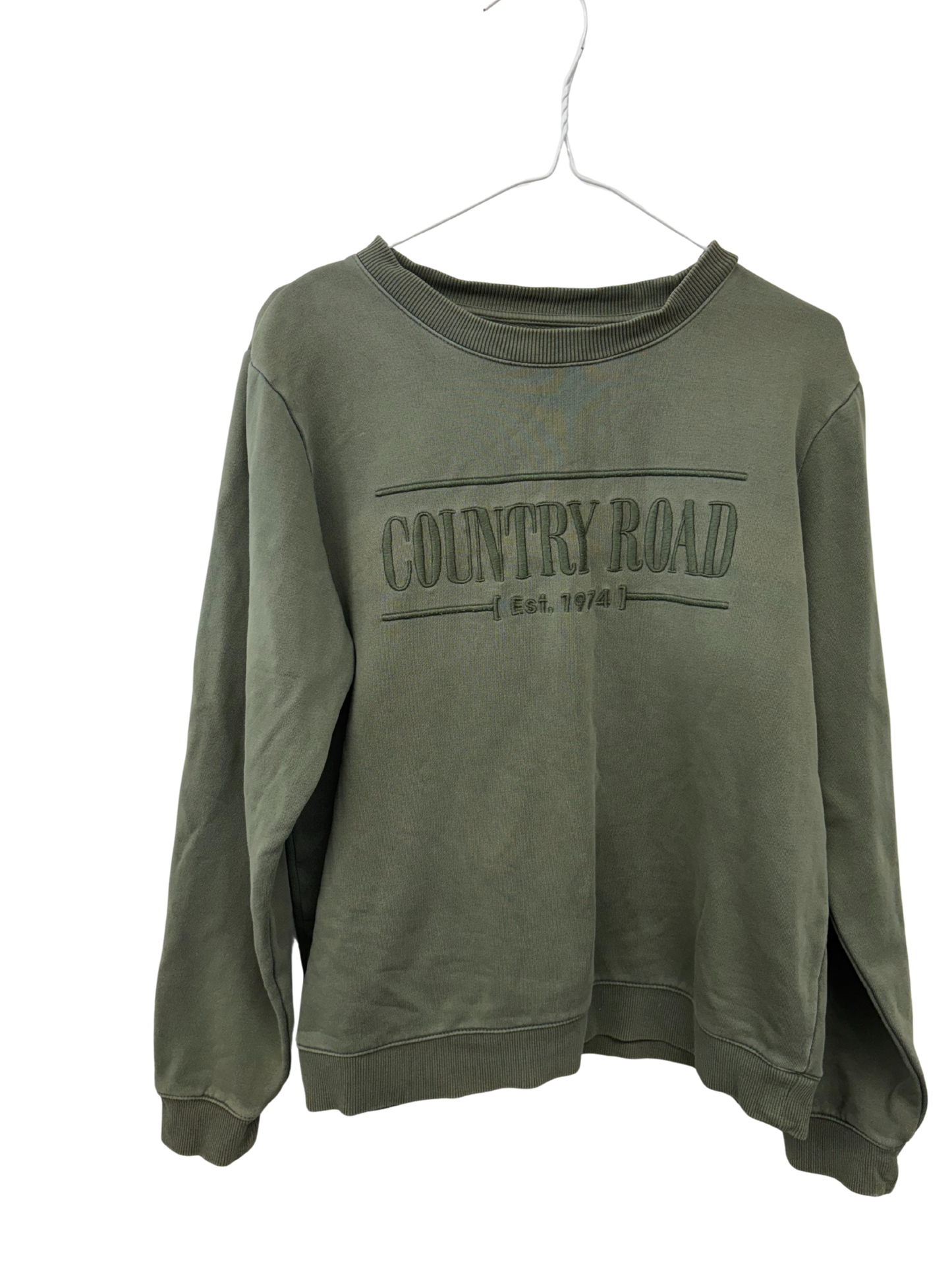 Green Jumper with Country Road Print