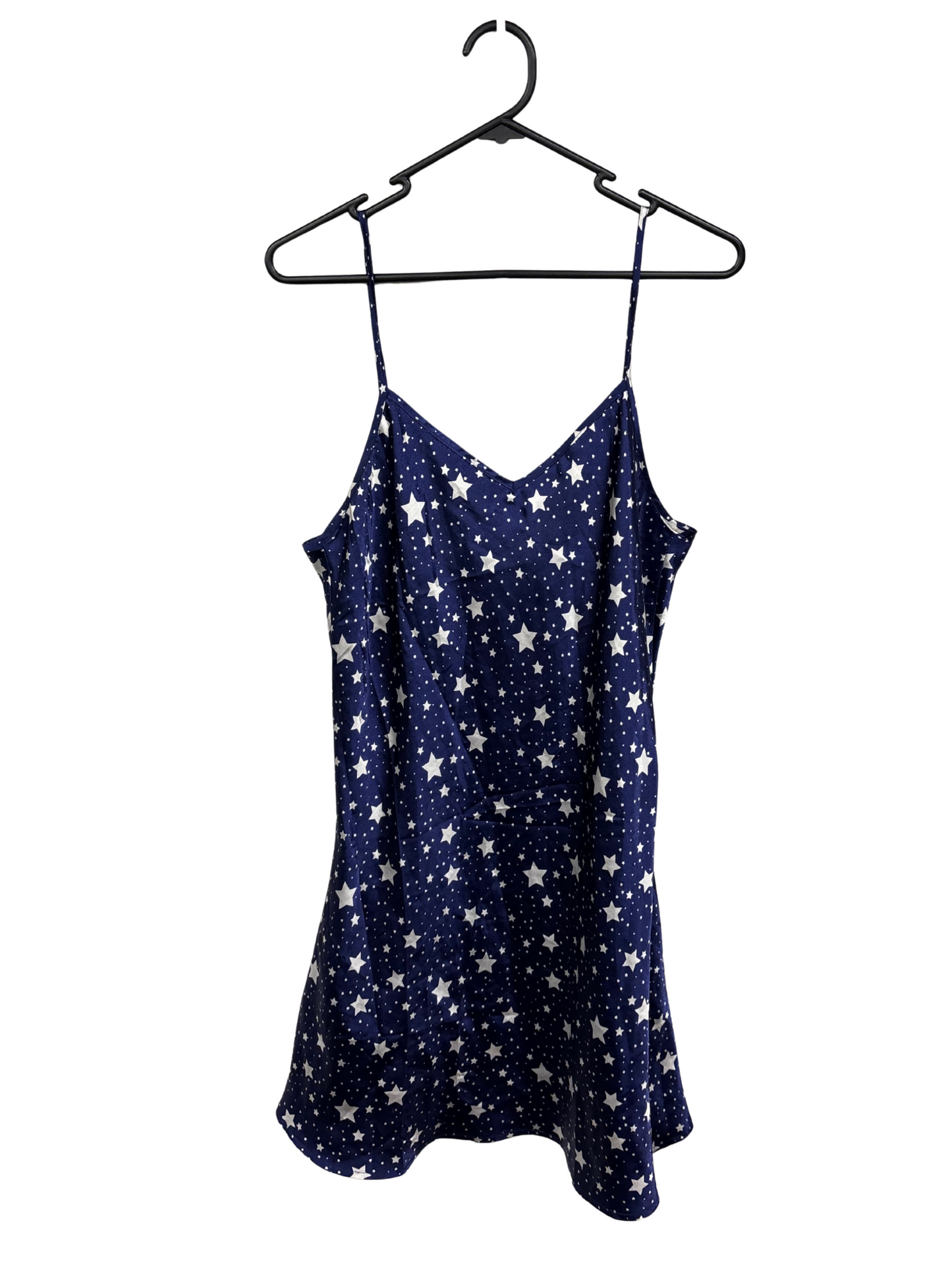 Vintage Dark Blue & White Star Print Strappy Lingerie Dress