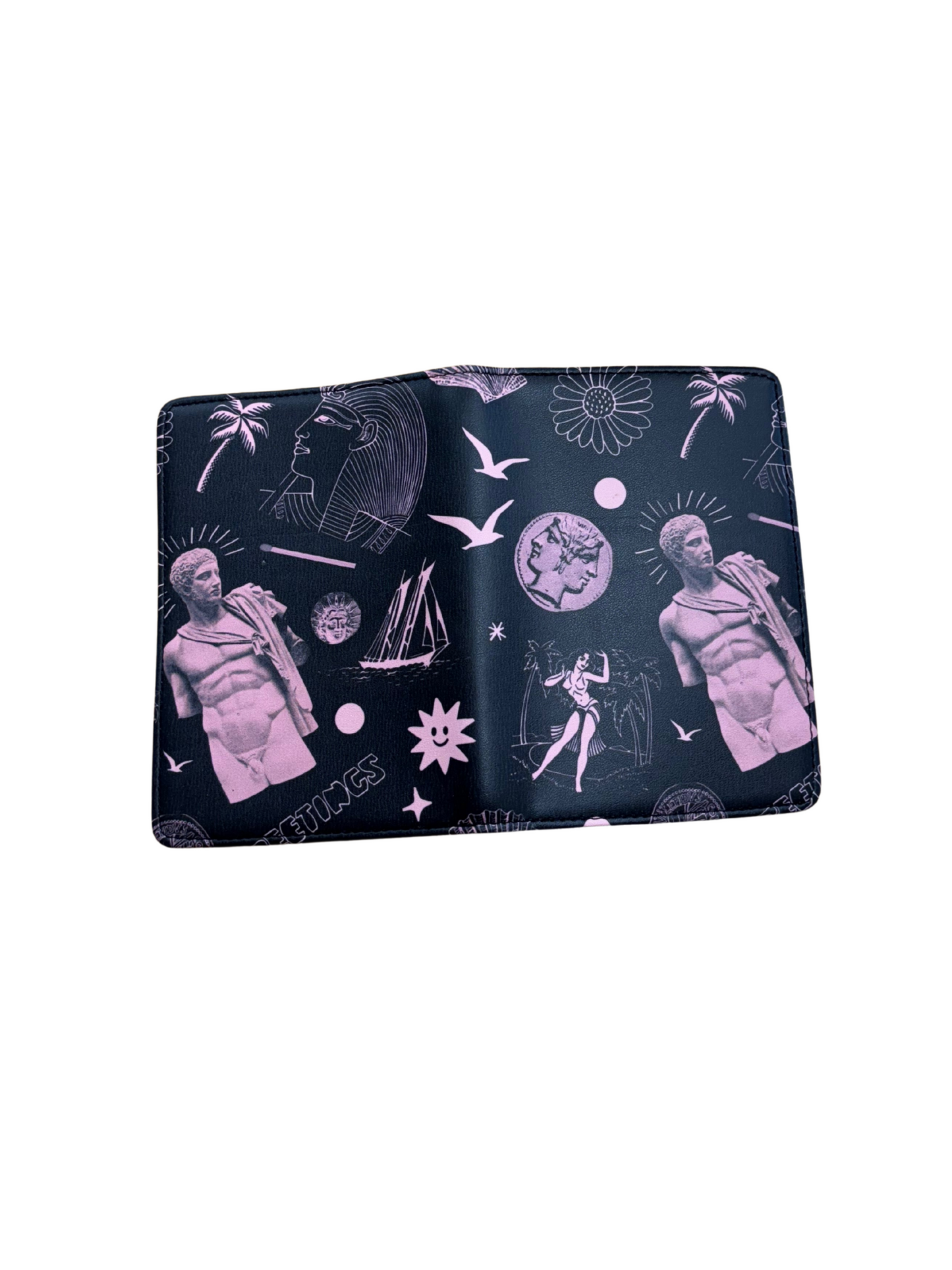 Black & Pink Vacation Print Wallet