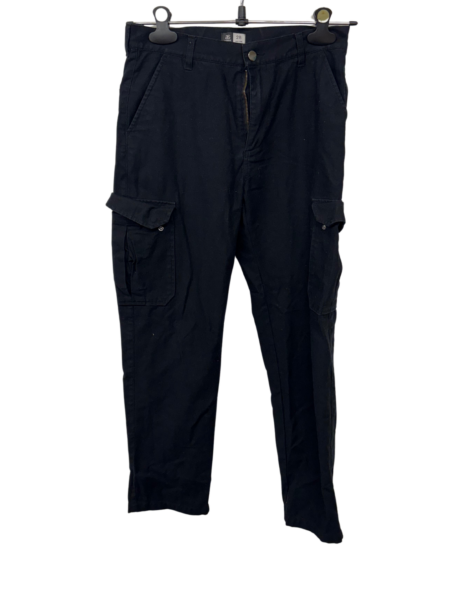 Black Tapered Cargo Pants