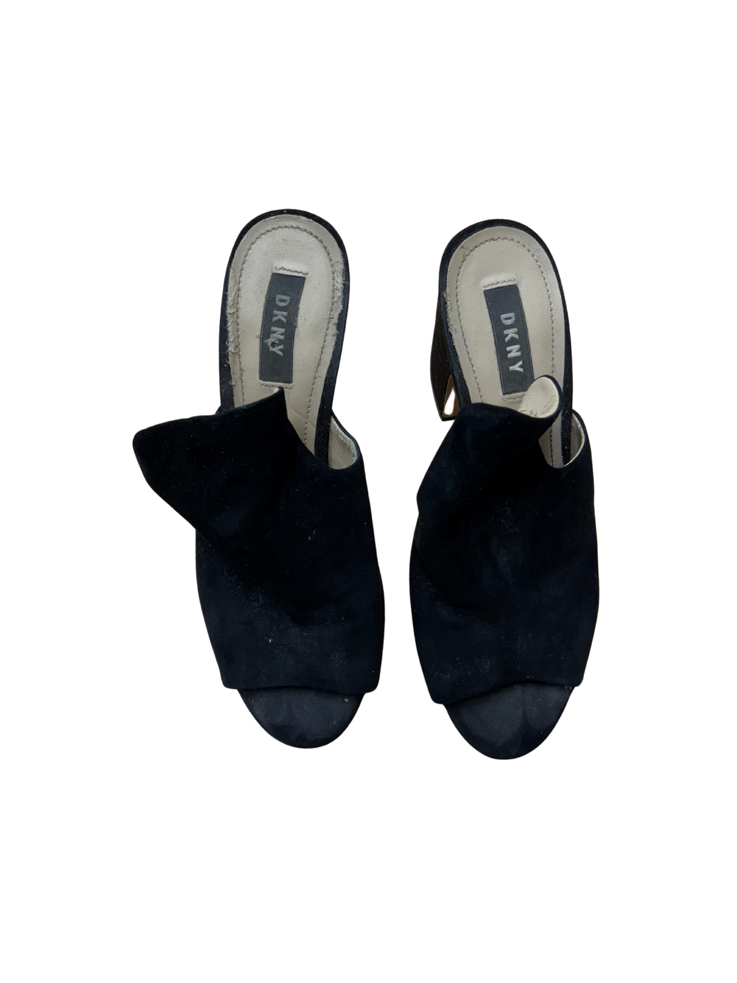 Black Suede Heel Mules