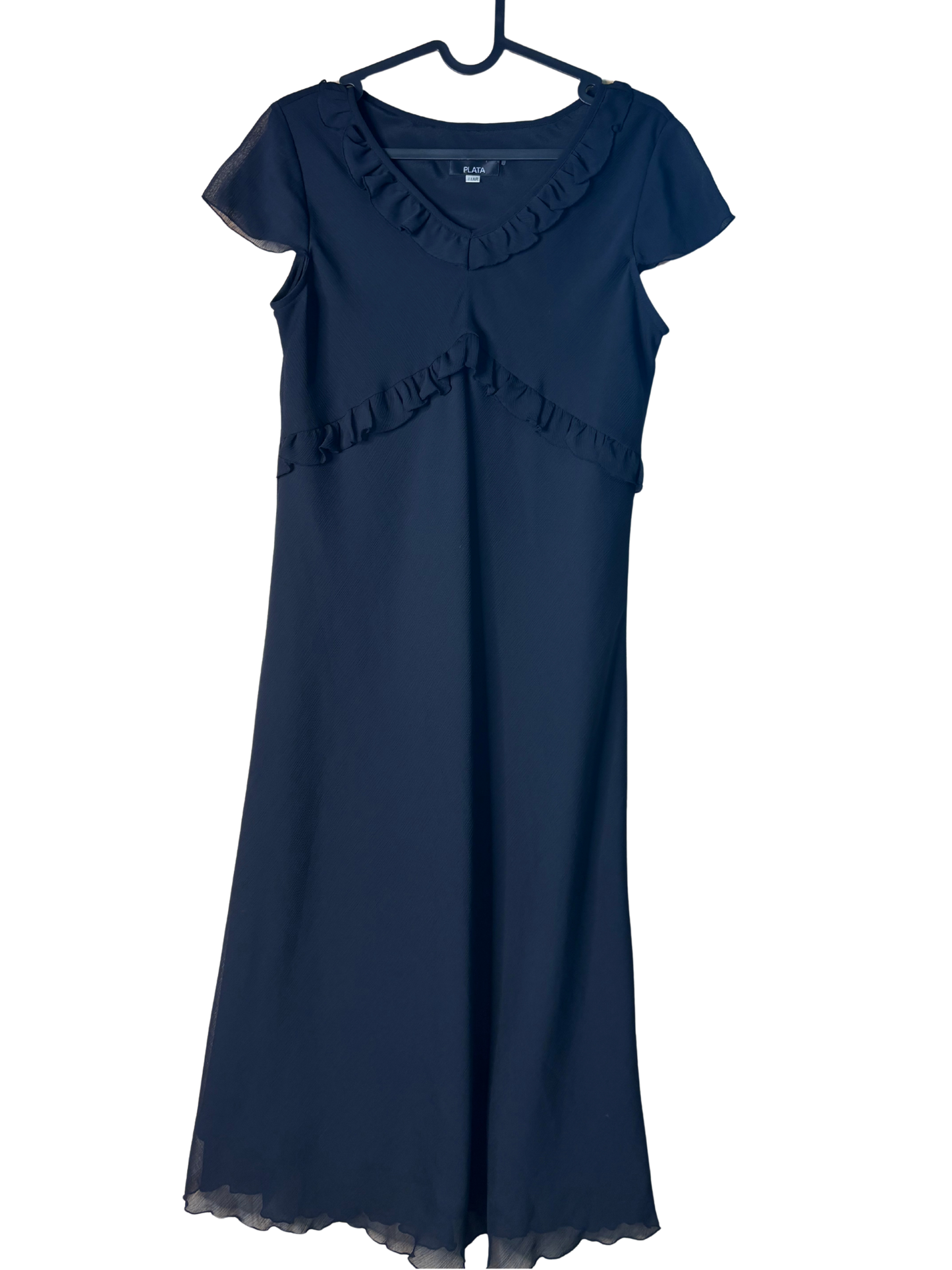 Vintage Black Cap Sleeve Midi Dress