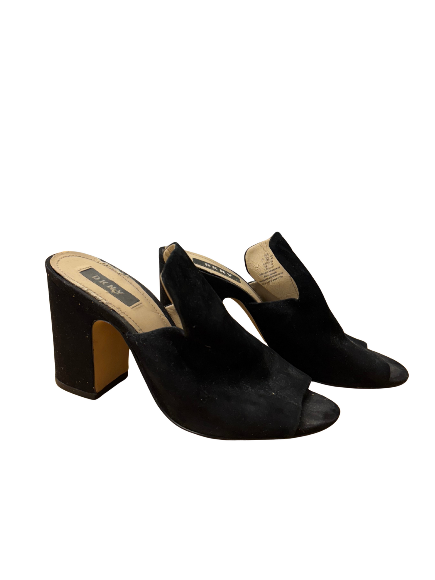 Black Suede Heel Mules