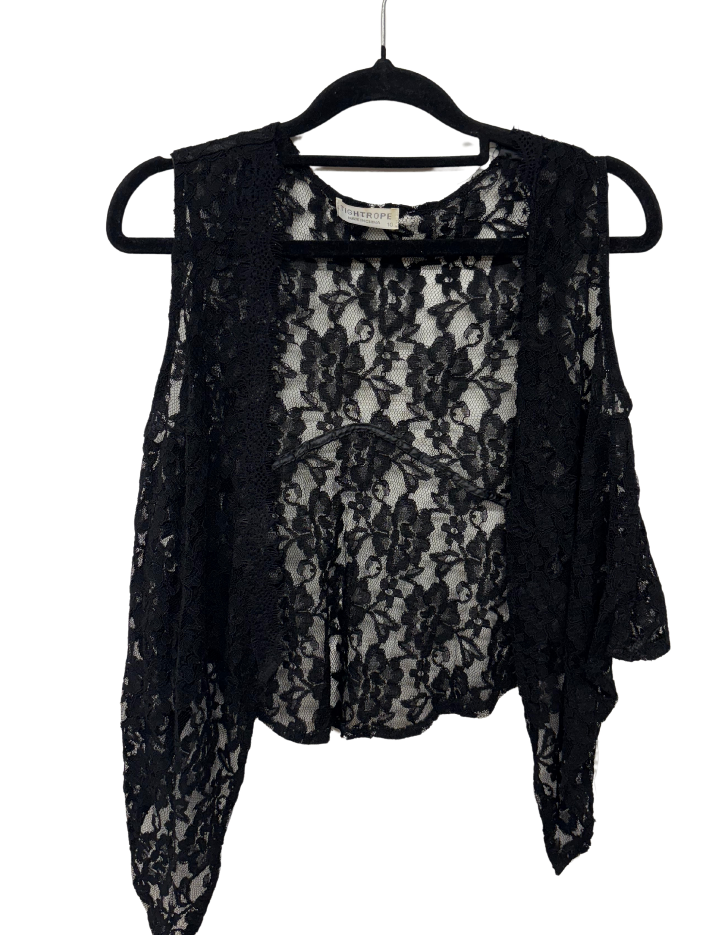 Black Lace Sheer Vest