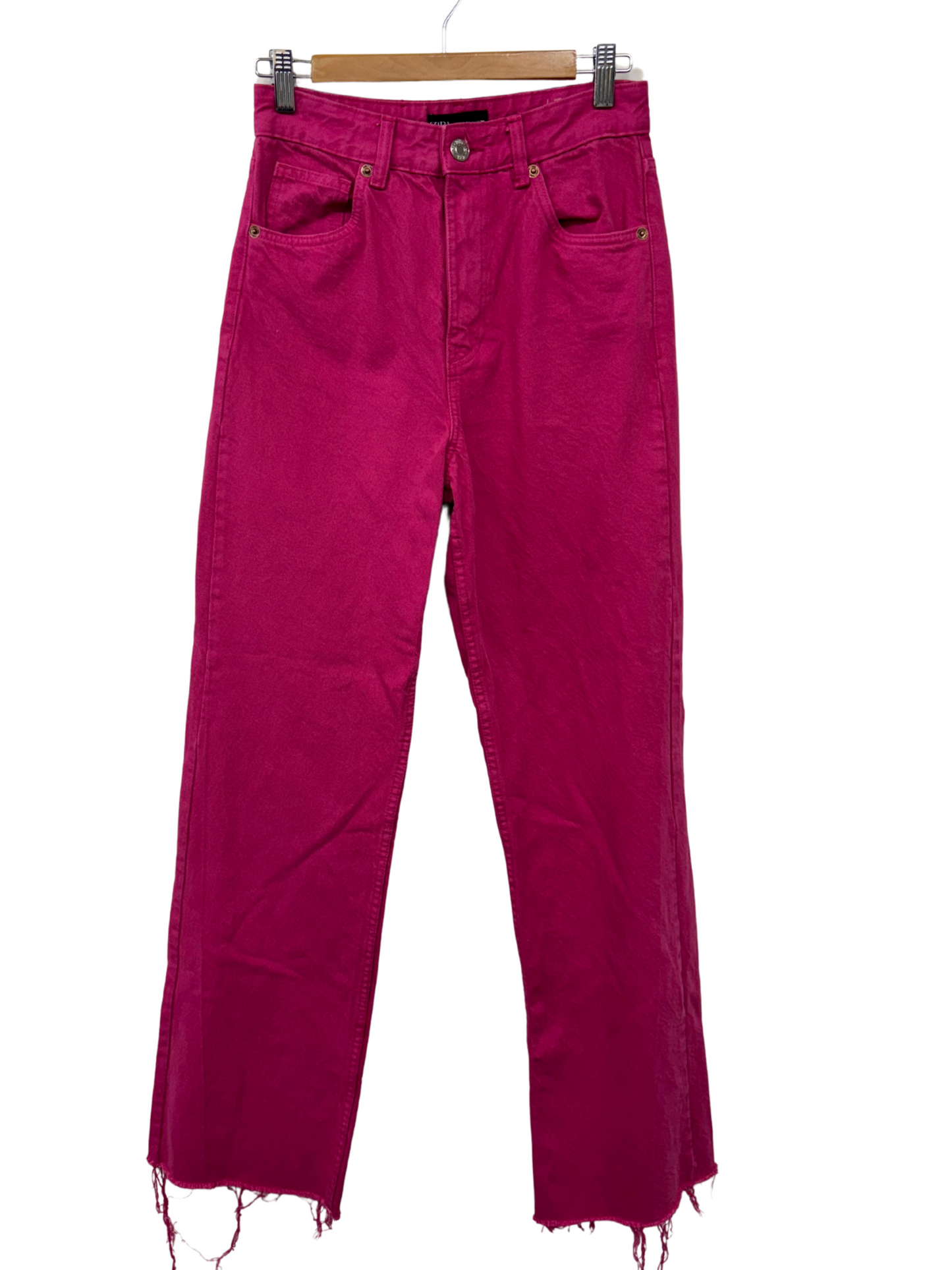 Pink High Waisted Wide Leg Jeans