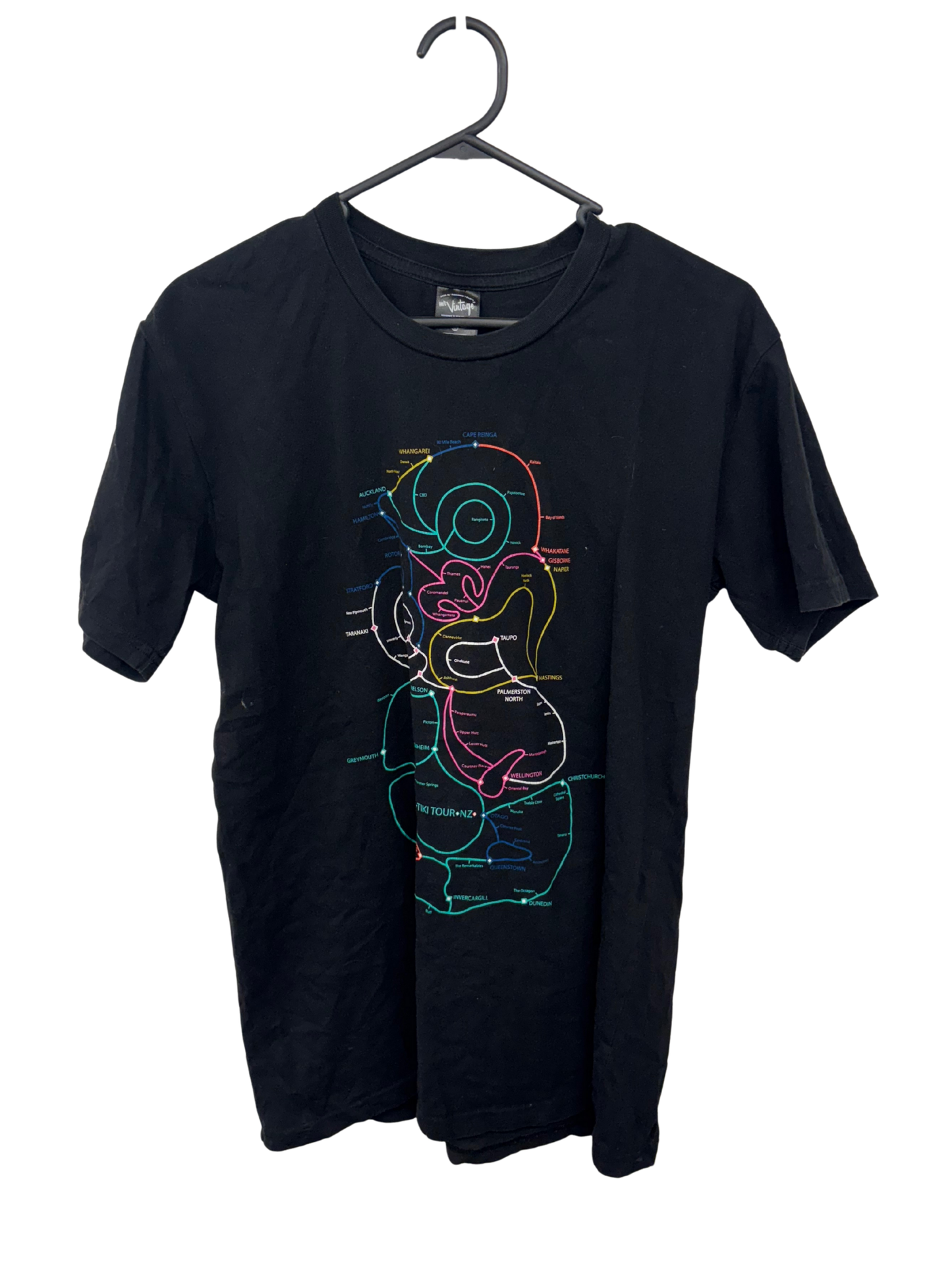 Black Short Sleeve T Shirt with New Zealand Logo