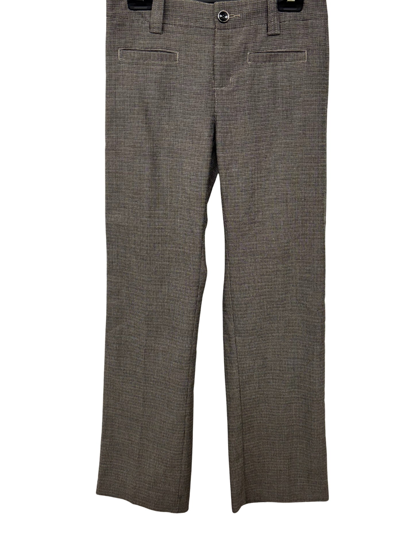 Brown & Beige Low Rise Straight Leg Tailored Pants