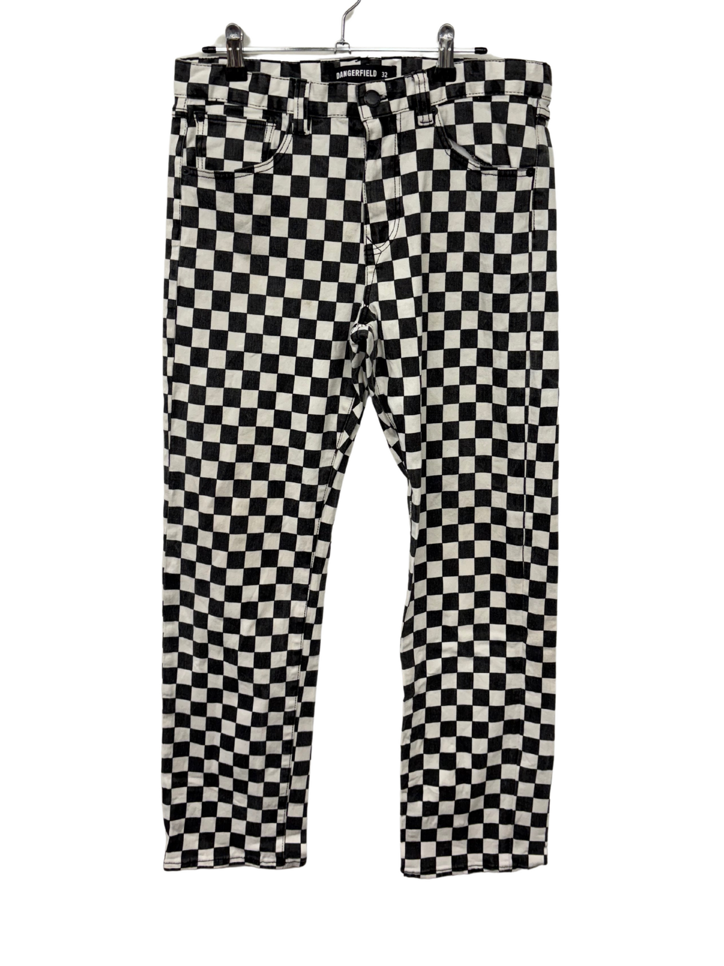 Black & White Check Highwaisted Tapered Pants