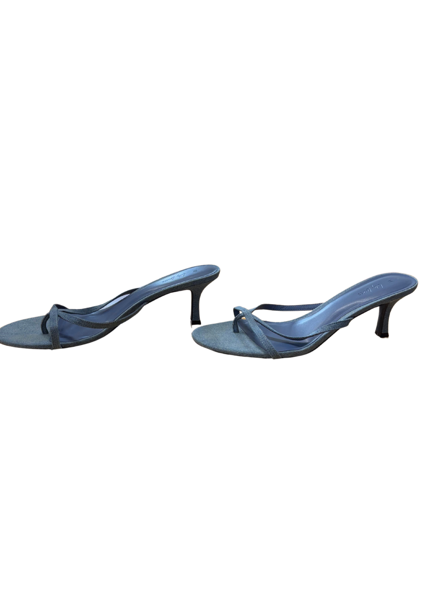 Blue Denim Kitten Heel Sandals