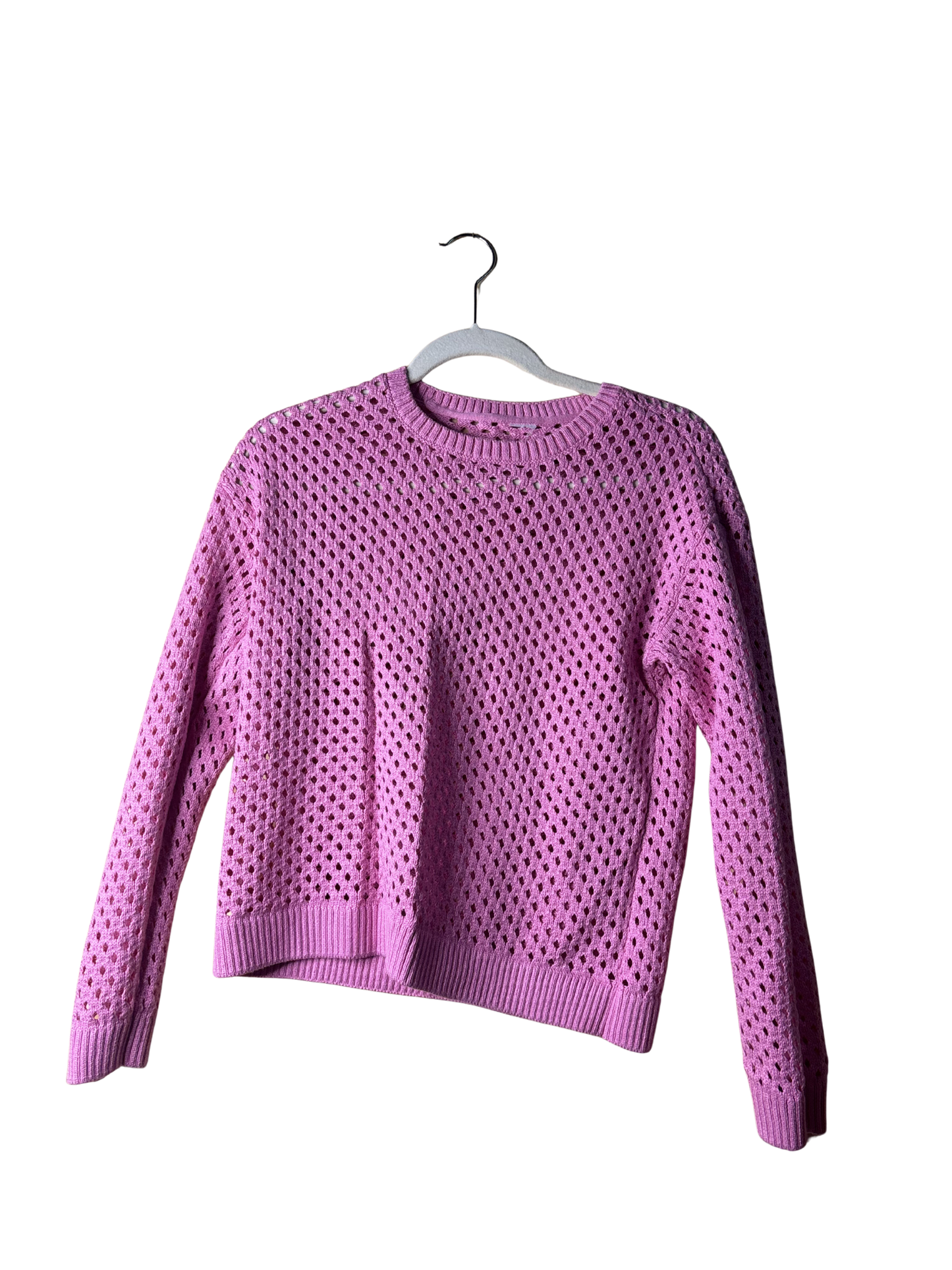 Pink Loose-weave Knit Jumper