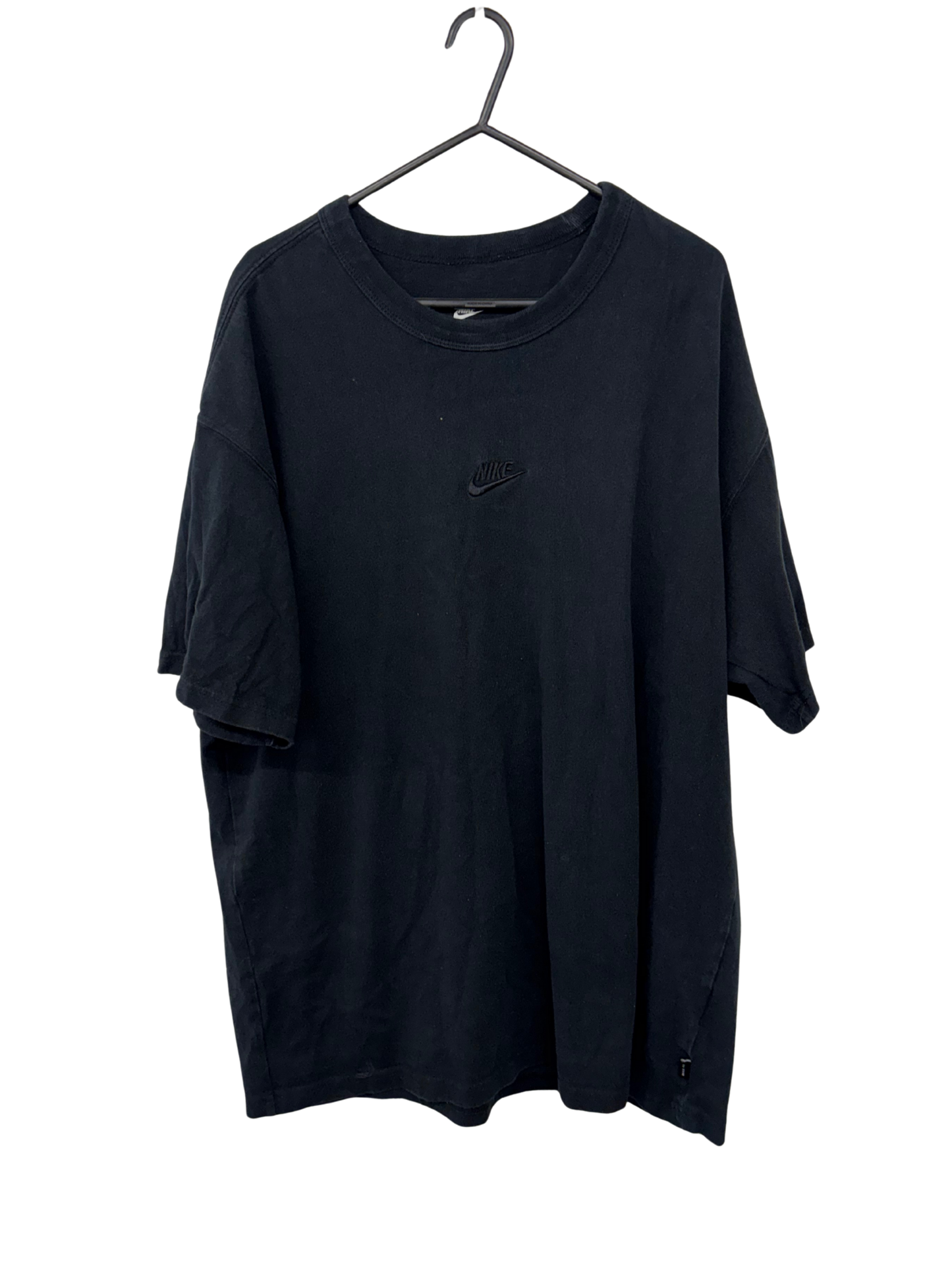 Black Short Sleeve T Shirt with Embroidery